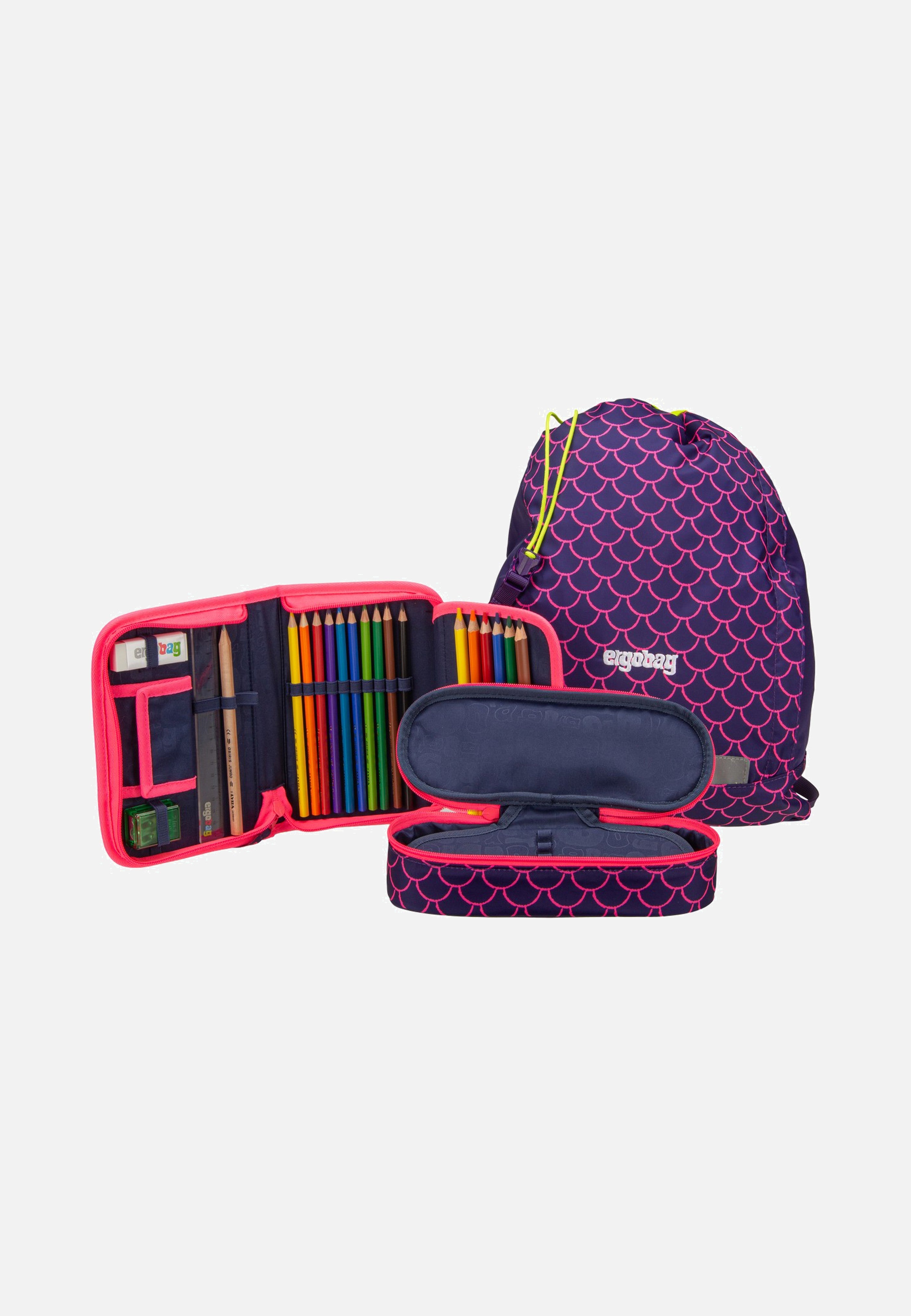 ergobag cubo Set COLOR FLASH PerlentauchBär School Bag