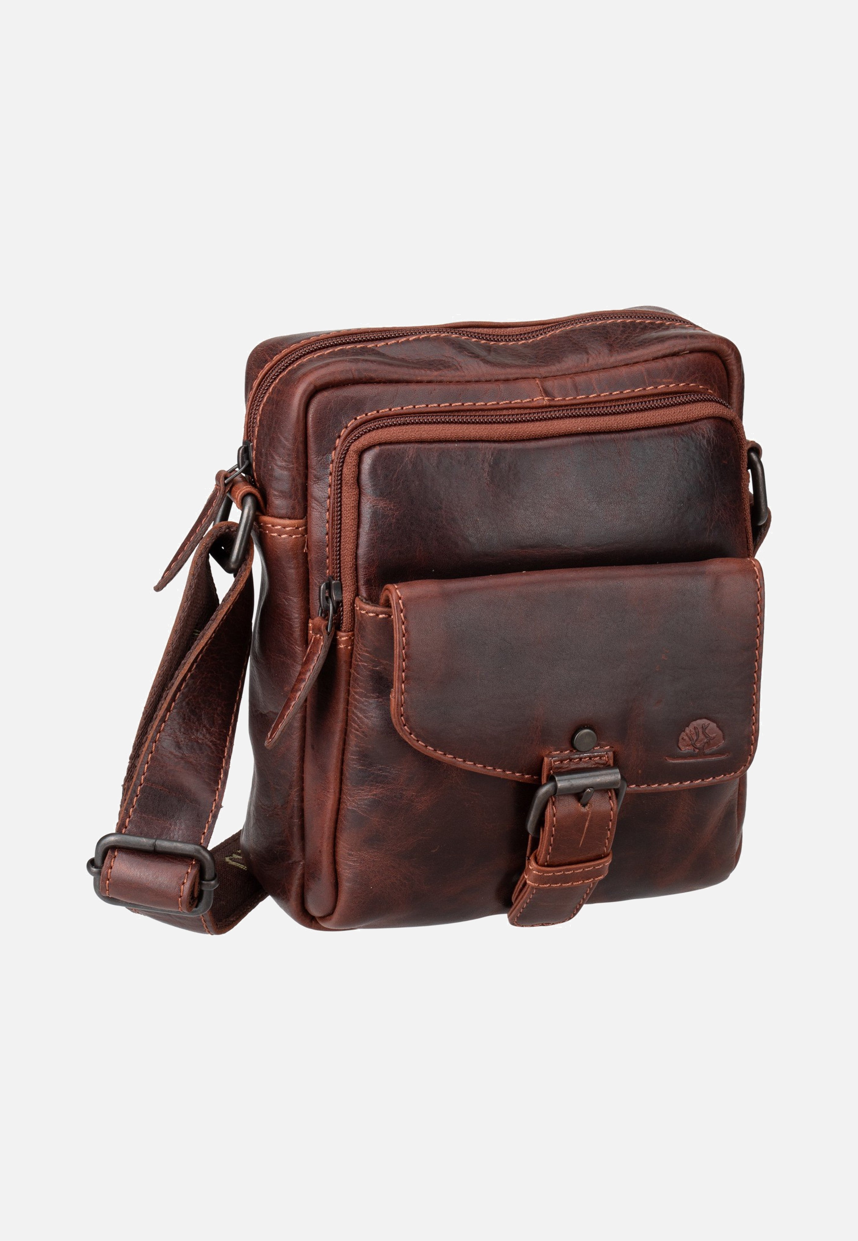 Greenburry Rugged Shoulderbag M Teak Brown Schultertasche