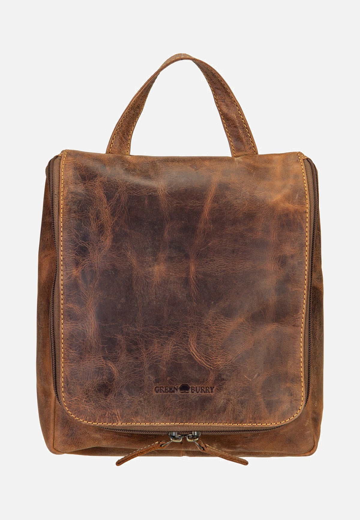 Greenburry Vintage 1735 Leder Sattelbraun Kulturbeutel