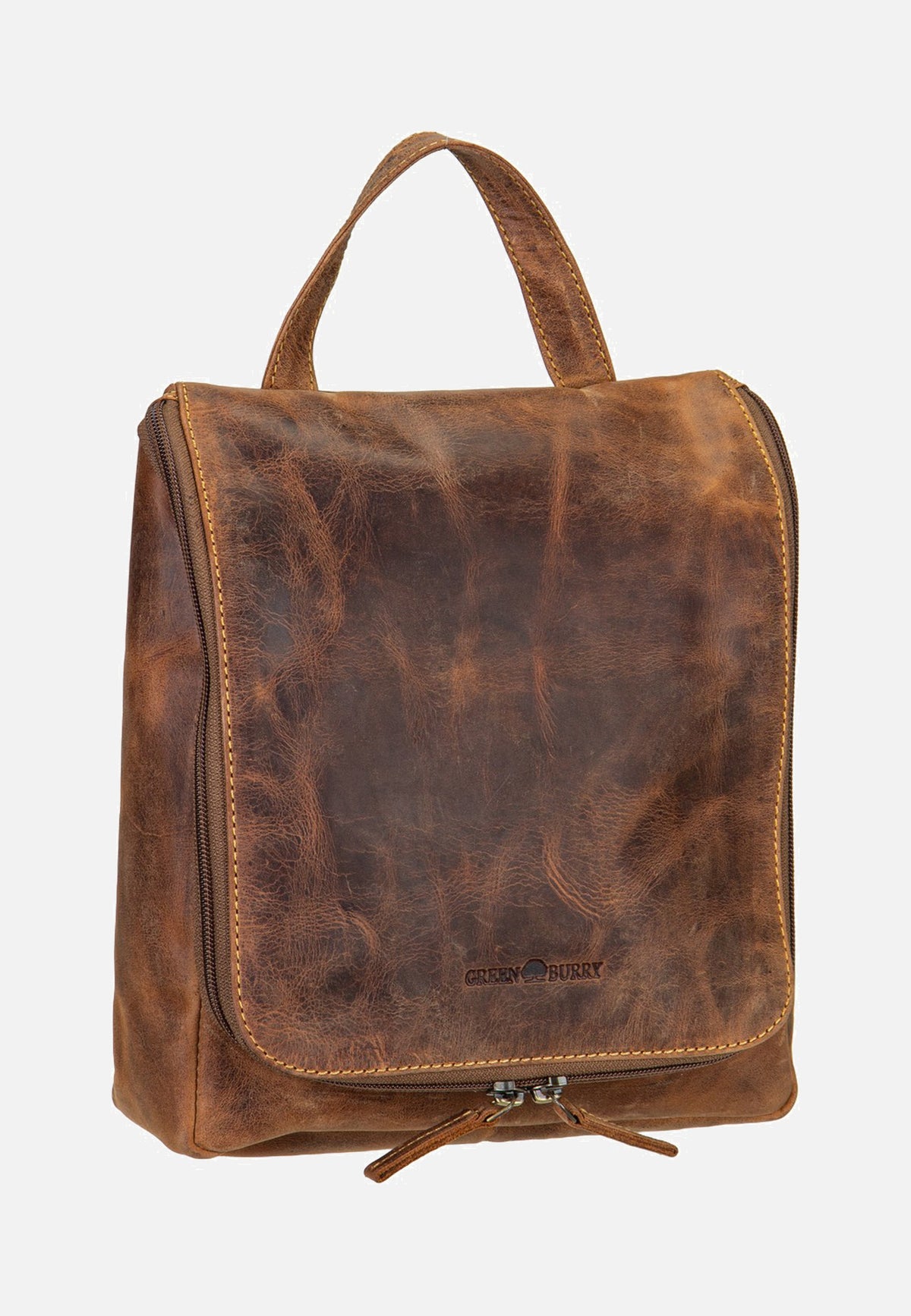 Greenburry Vintage 1735 Leder Sattelbraun Kulturbeutel