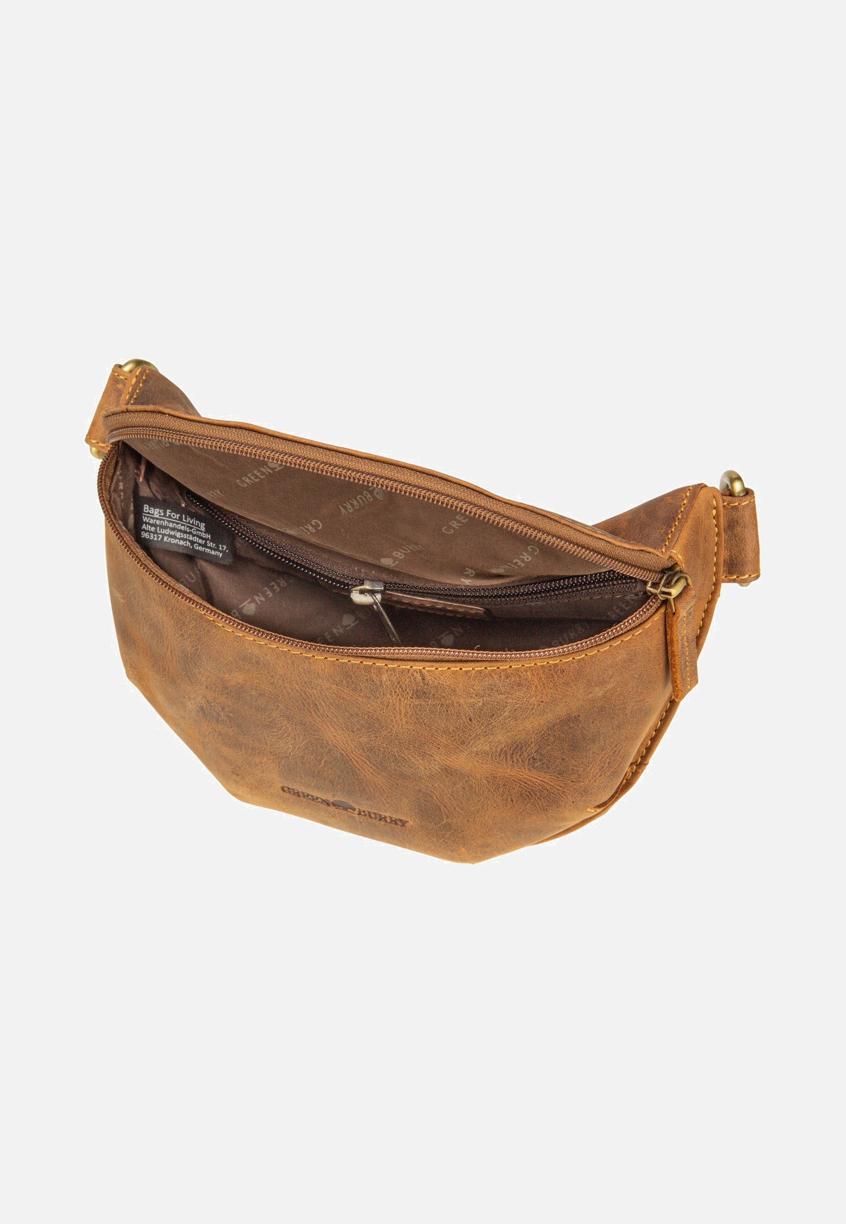 Greenburry Vintage Bauchtasche Leder Sattelbraun Hip Bag