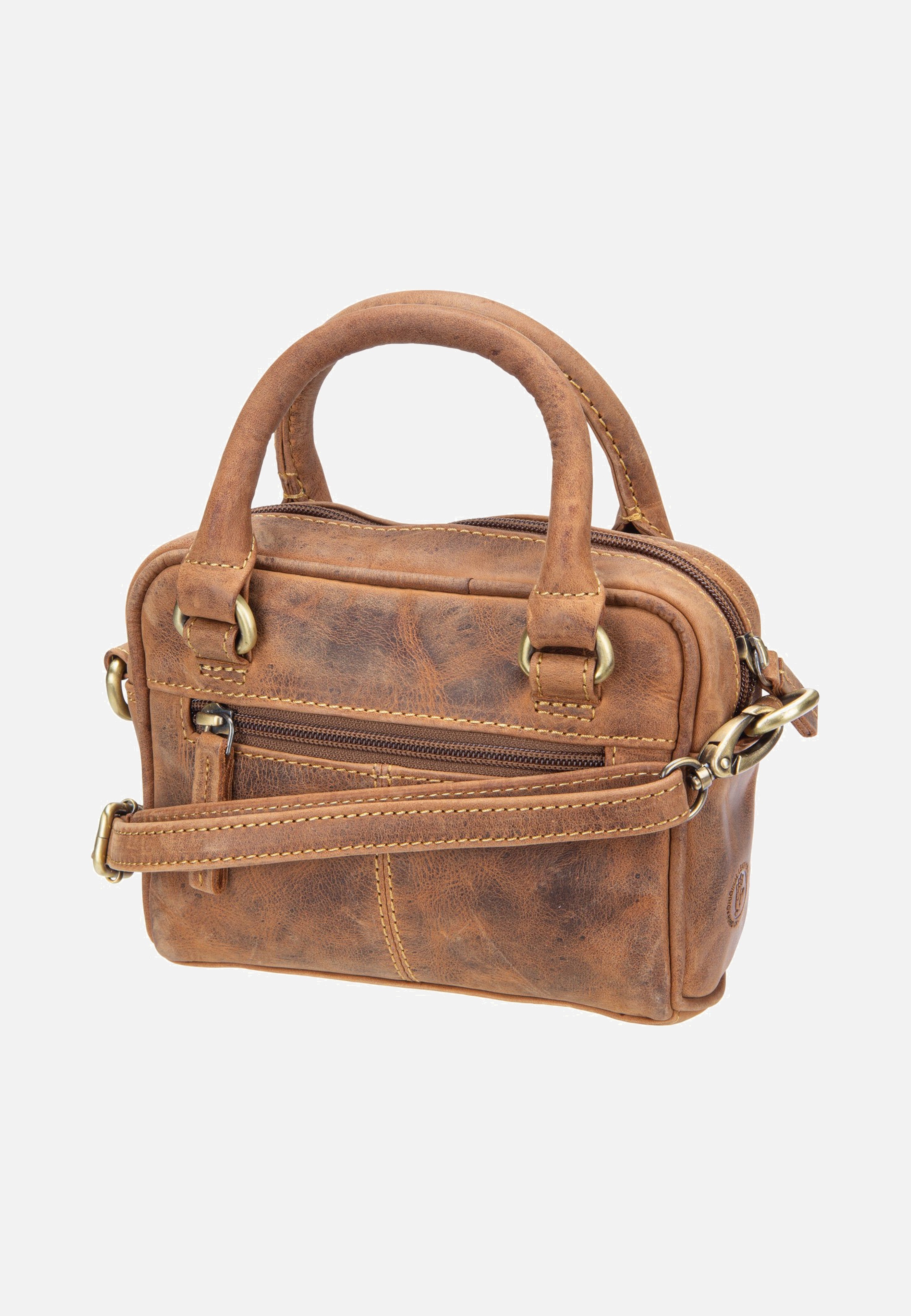 Greenburry Vintage Umhängetasche Mini Sattelbraun Umhängetasche