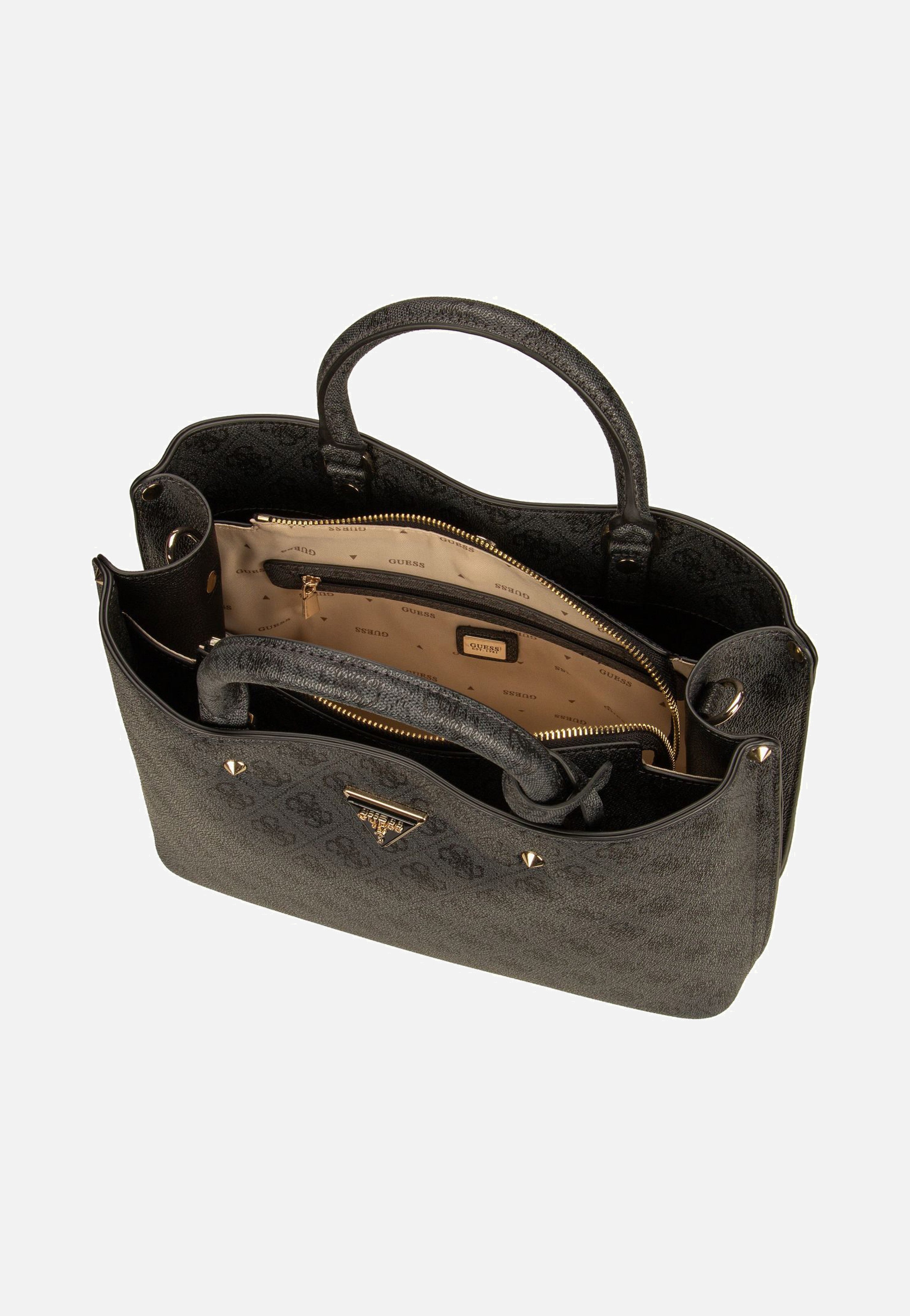 Guess Meridian II Girlfriend SAT 74060 Logo Coal Satchel