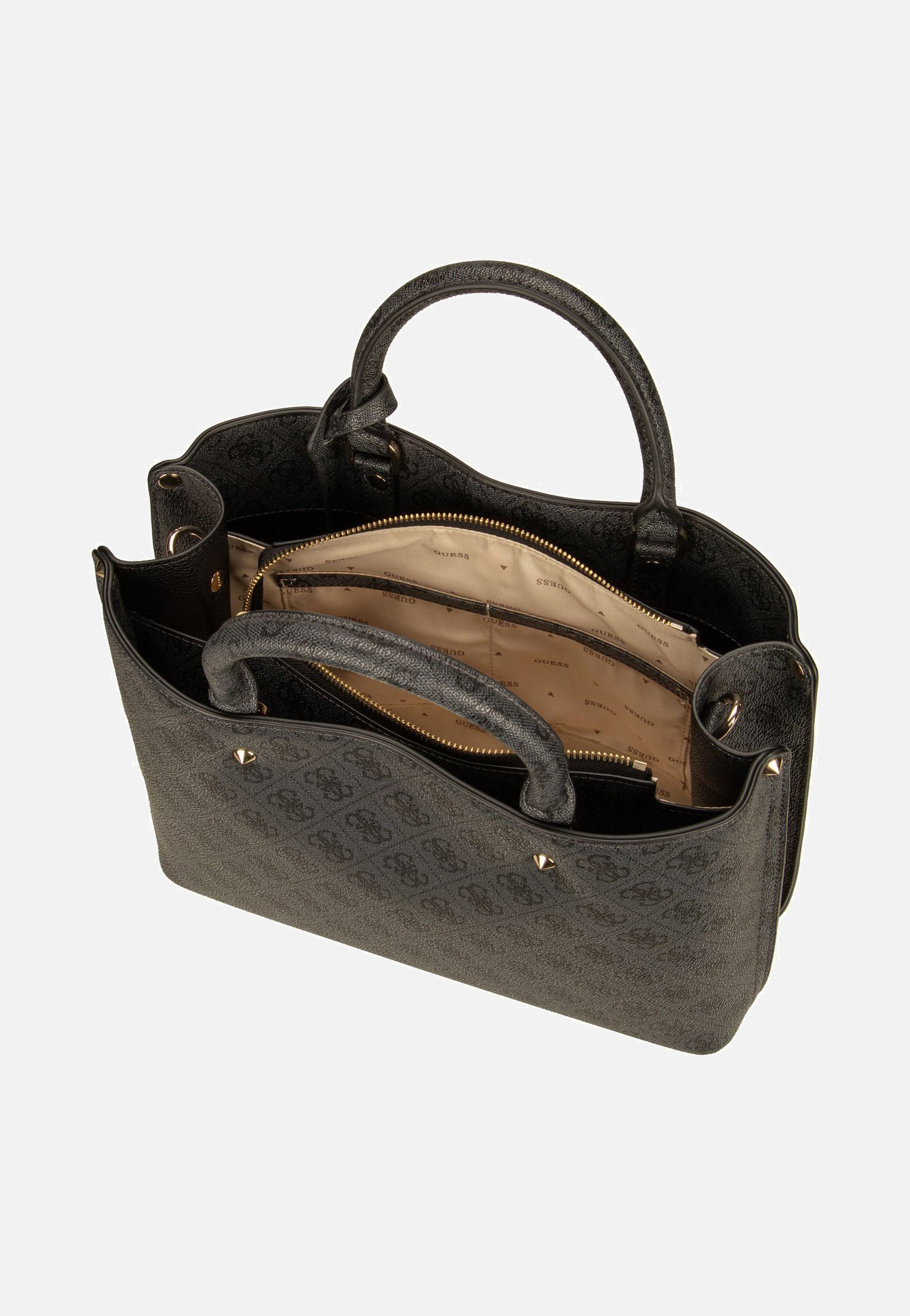 Guess Meridian II Girlfriend SAT 74060 Logo Coal Satchel