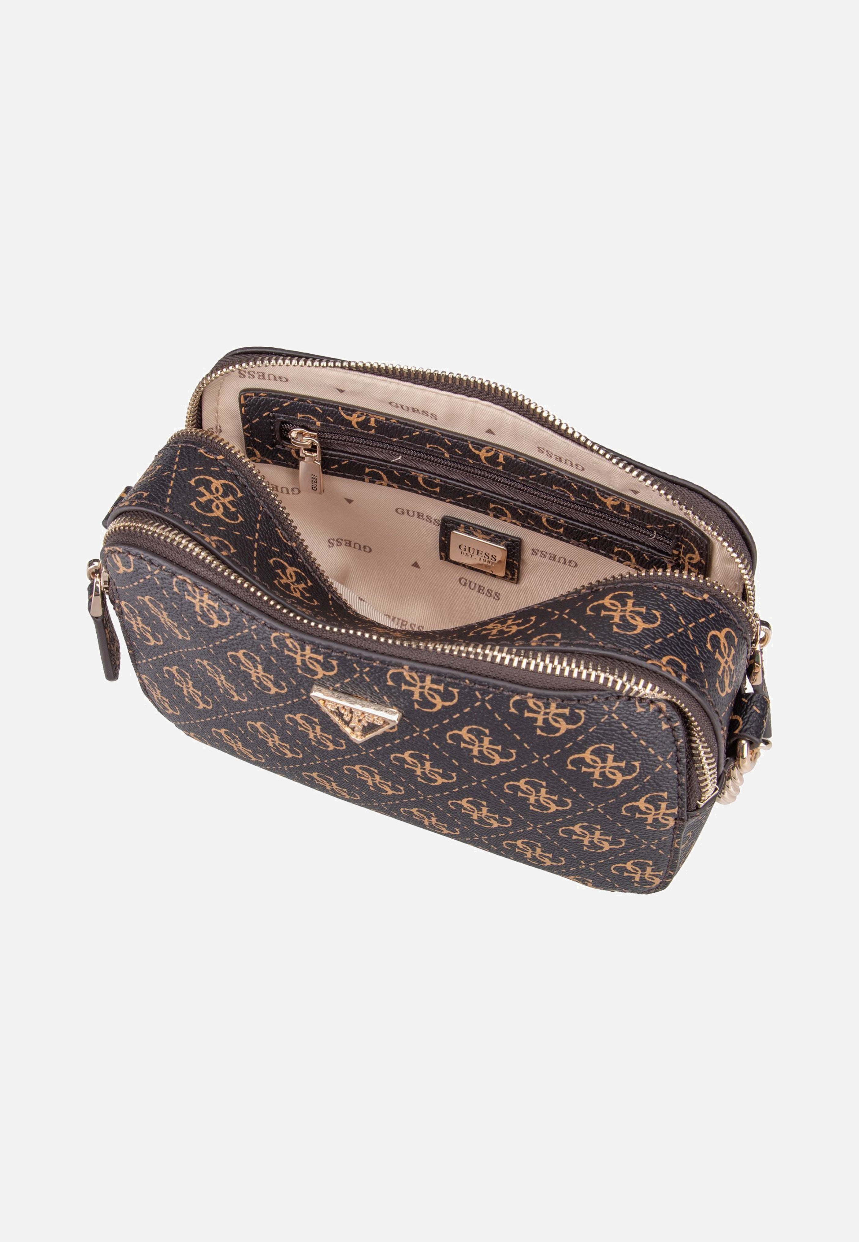 Guess Noelle II CB Camera 72140 Logo Brown Umhängetasche