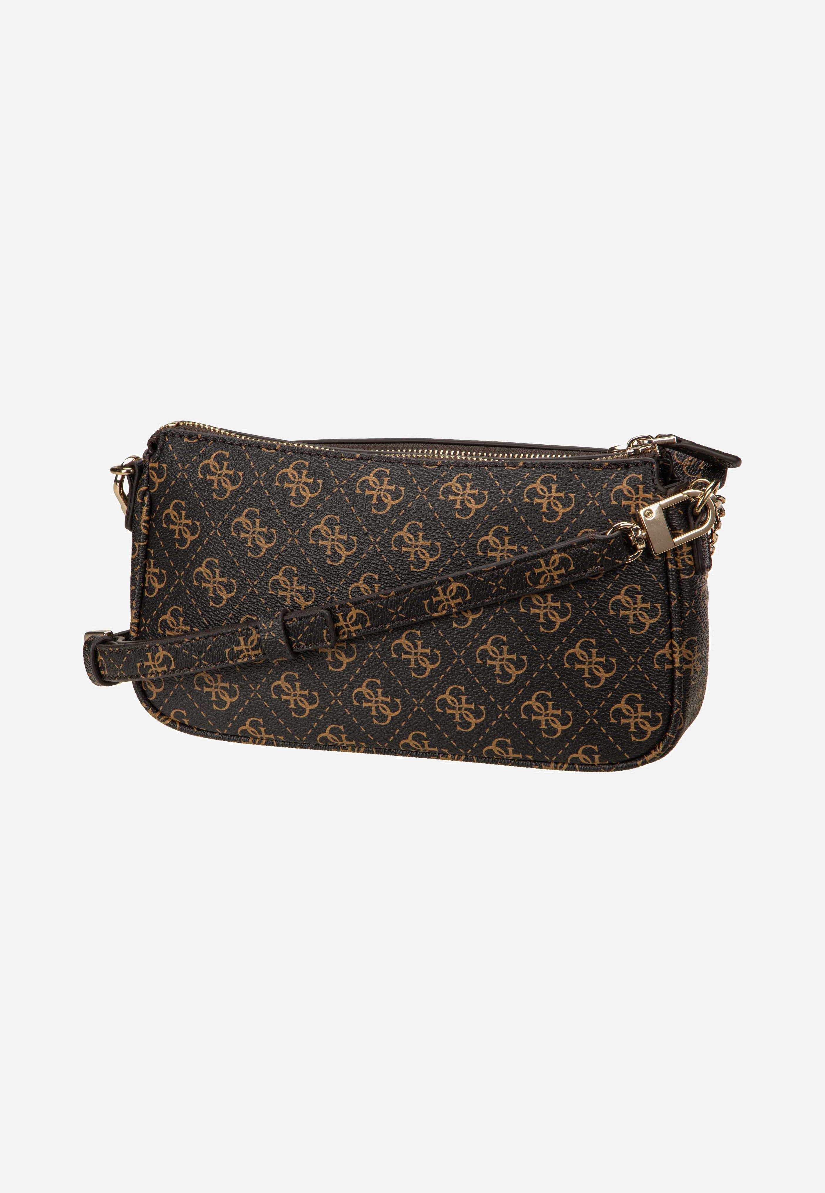 Guess Noelle II Double Pouch CB 72710 Logo Brown Umhängetasche