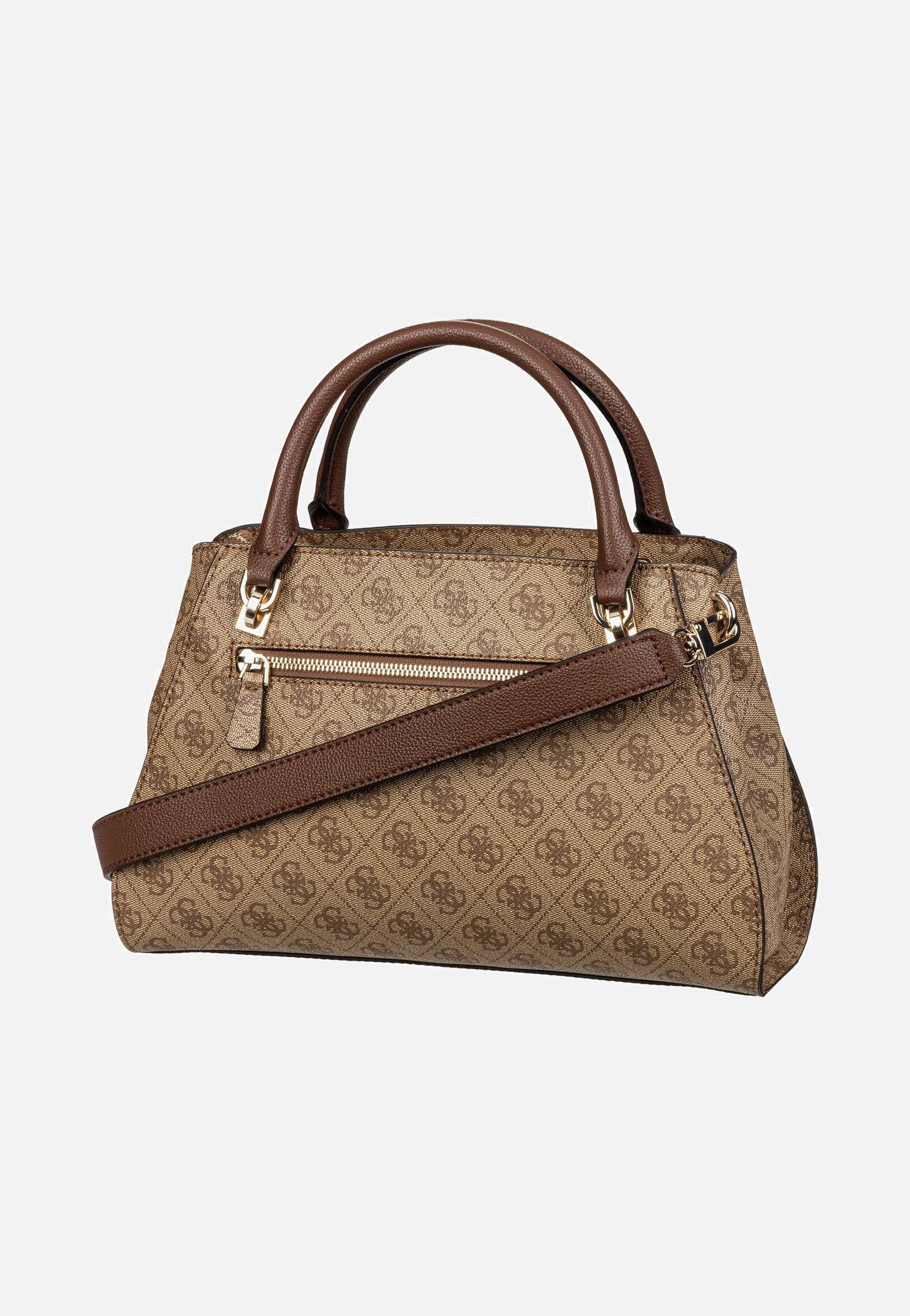 Guess Noelle II Luxury SAT 72070 Logo Latte/Brown Handle Bag