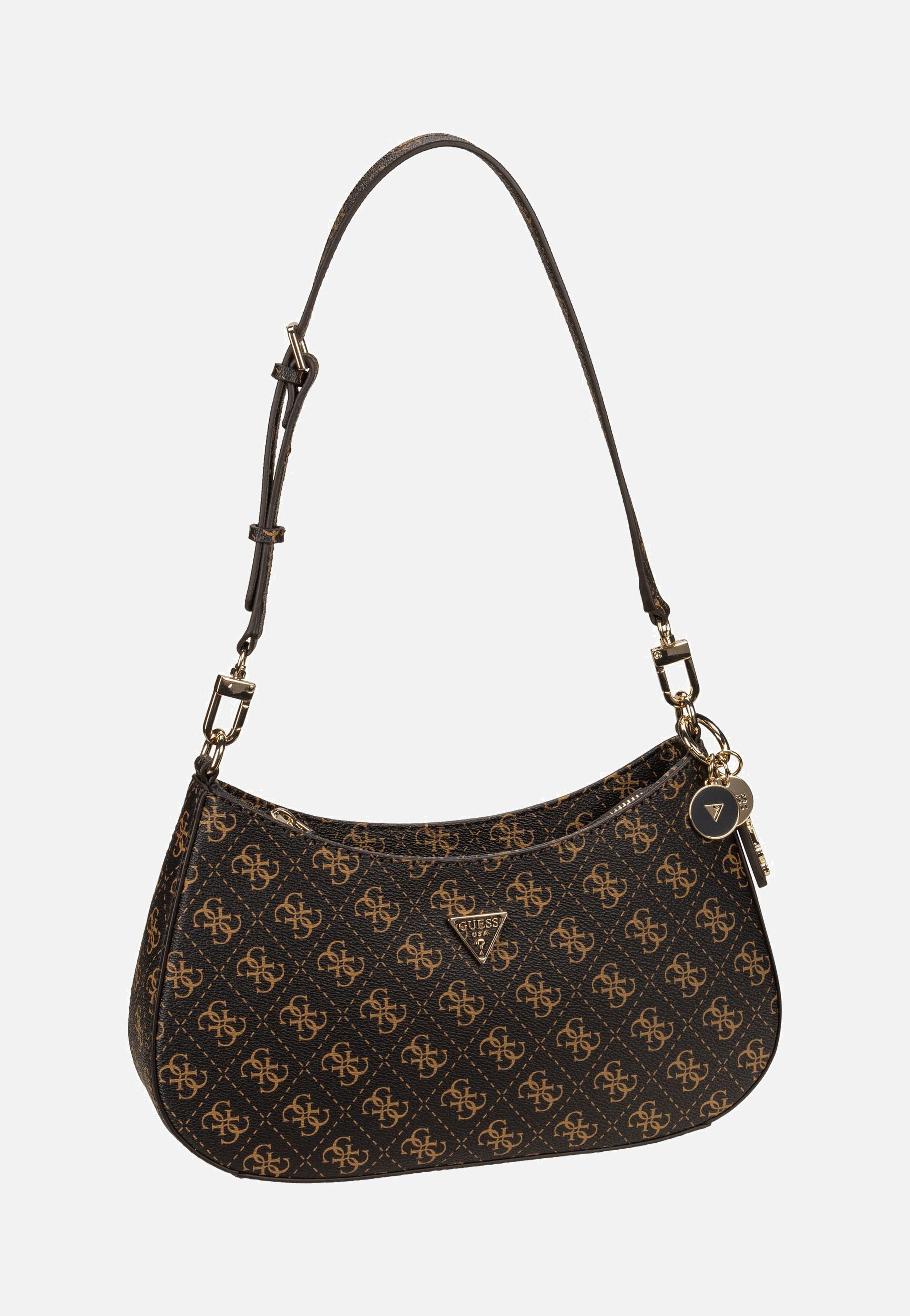 Guess Noelle II Top Zip SHB 72180 Logo Brown Evening Bag