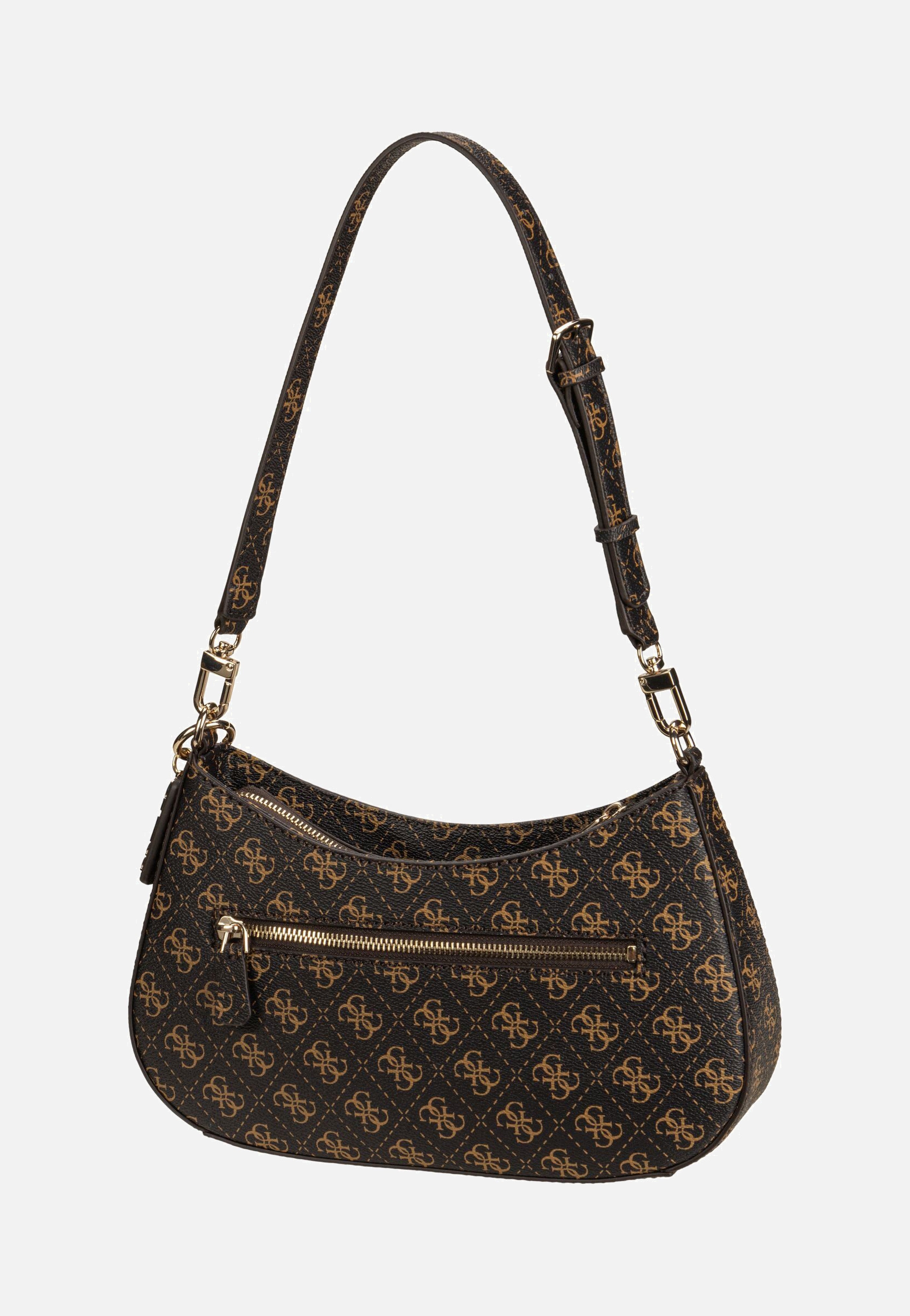 Guess Noelle II Top Zip SHB 72180 Logo Brown Evening Bag