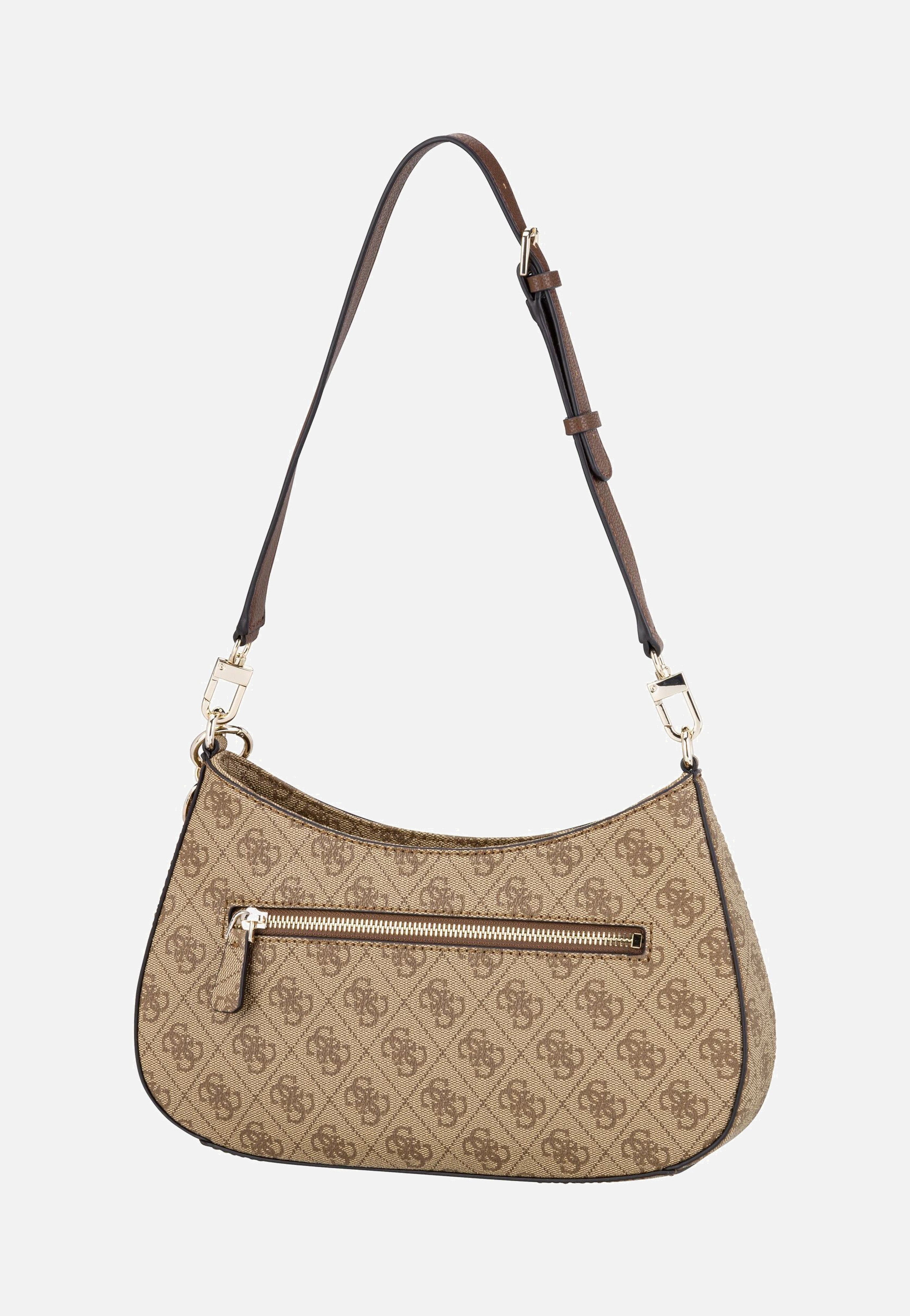 Guess Noelle II Top Zip SHB 72180 Logo Latte/Brown Evening Bag