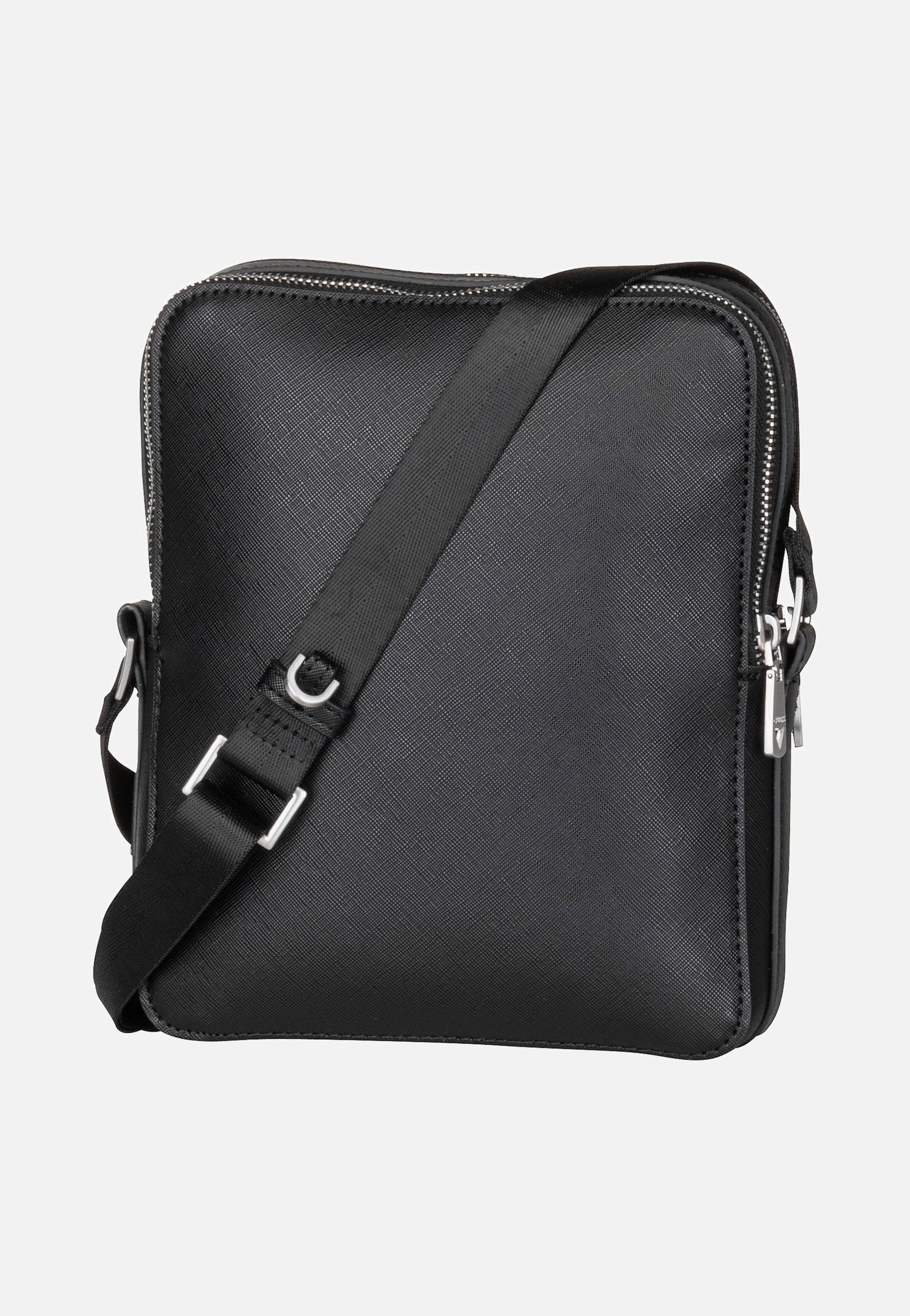 Guess Torino Saffiano Eco Double Zip Black Umhängetasche