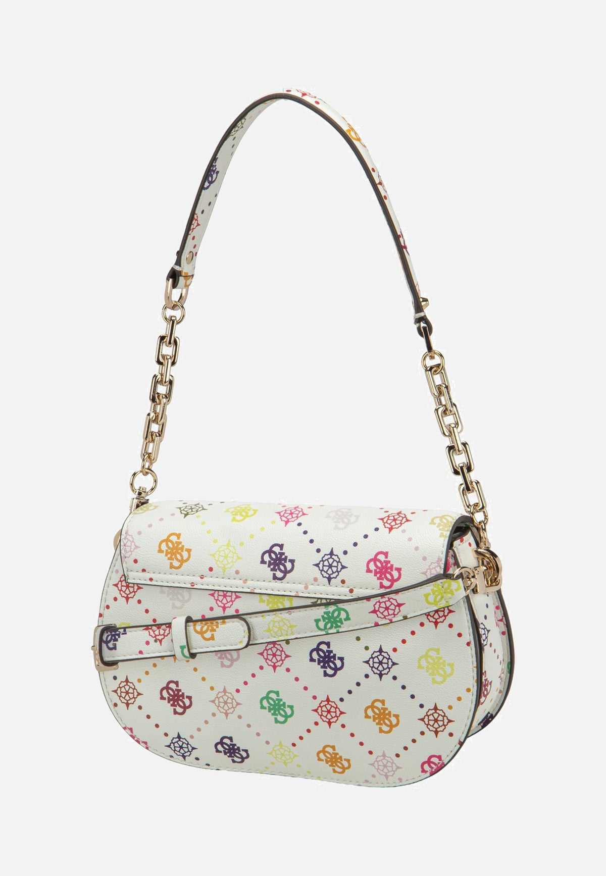 Guess Emelie Logo Flap Shoulder Multi Logo Schultertasche