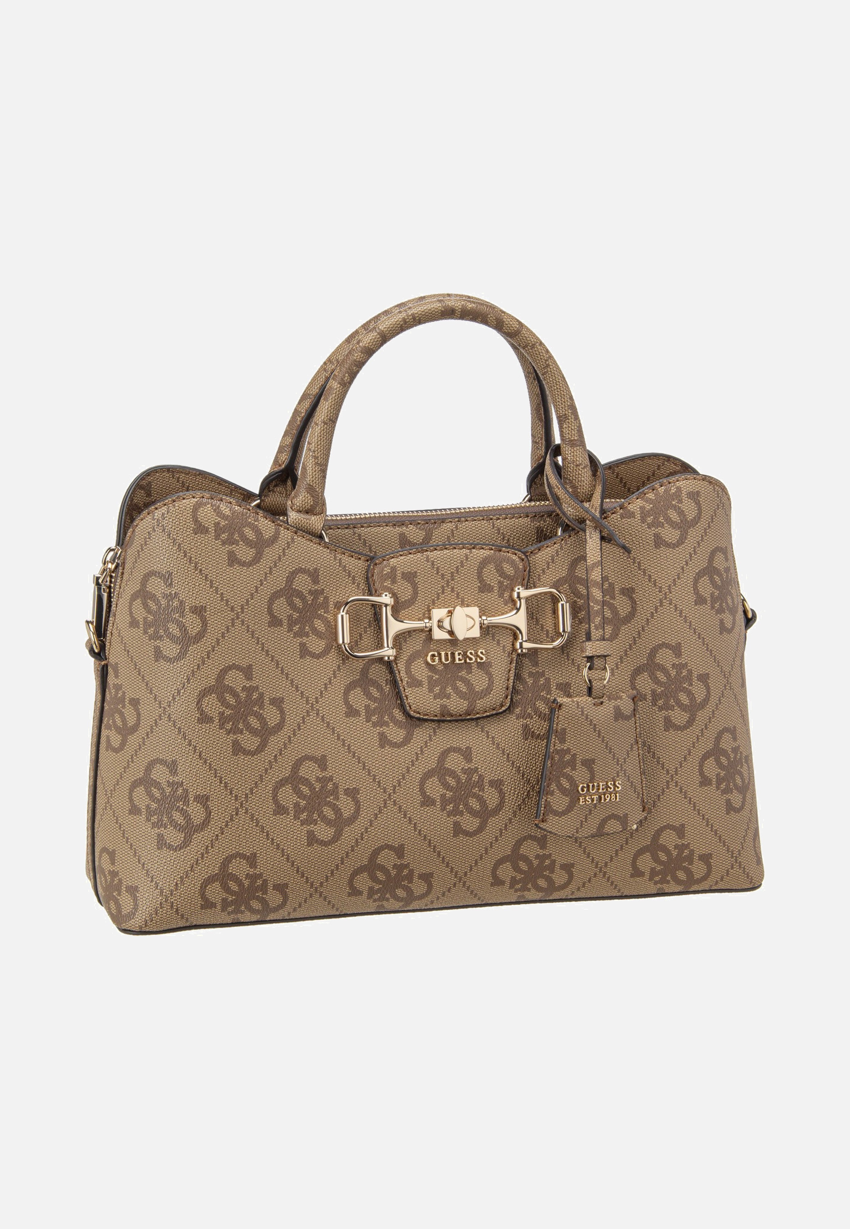 Guess Janie Logo Girlfriend Satchel Latte Logo Satchel