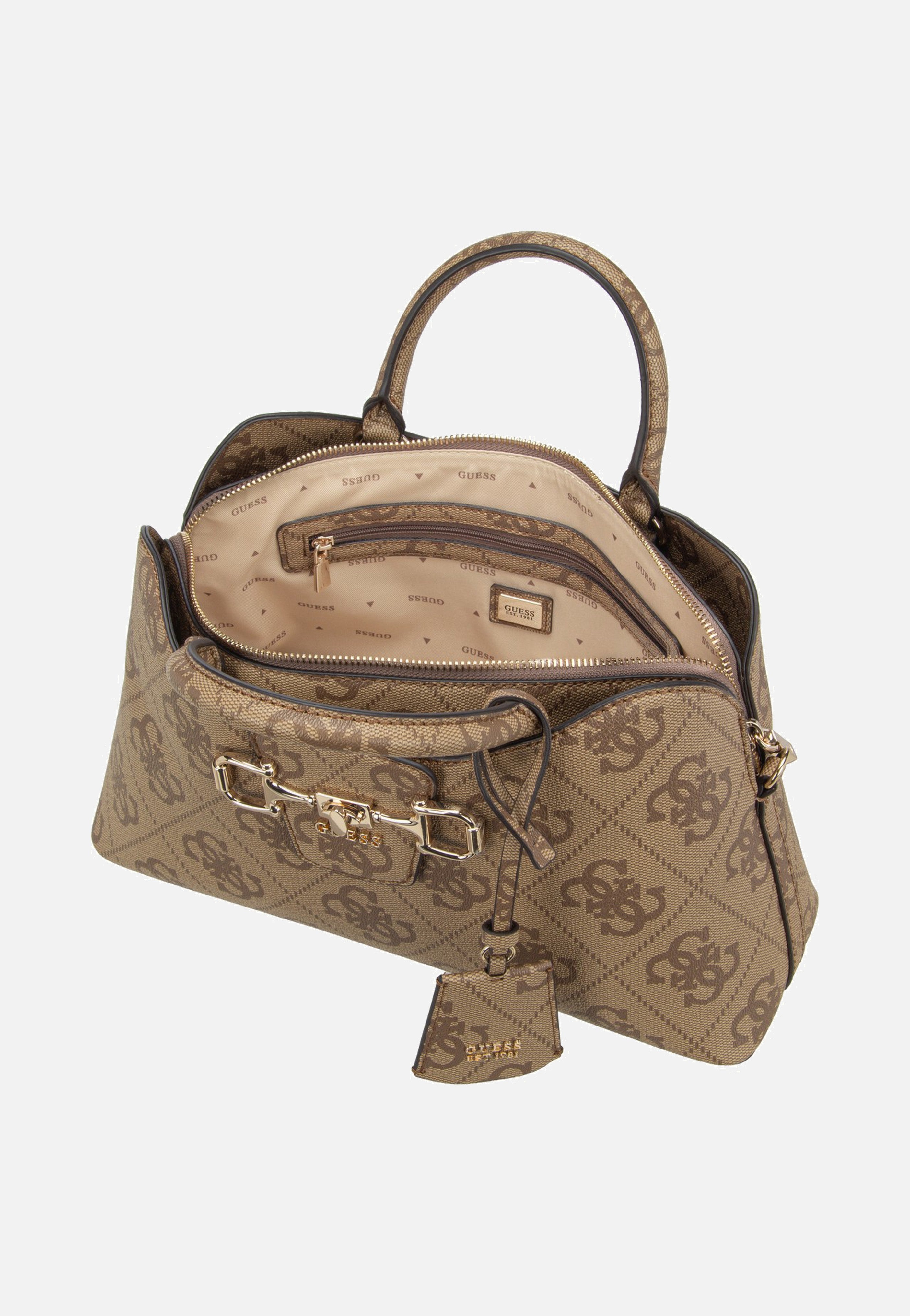 Guess Janie Logo Girlfriend Satchel Latte Logo Satchel
