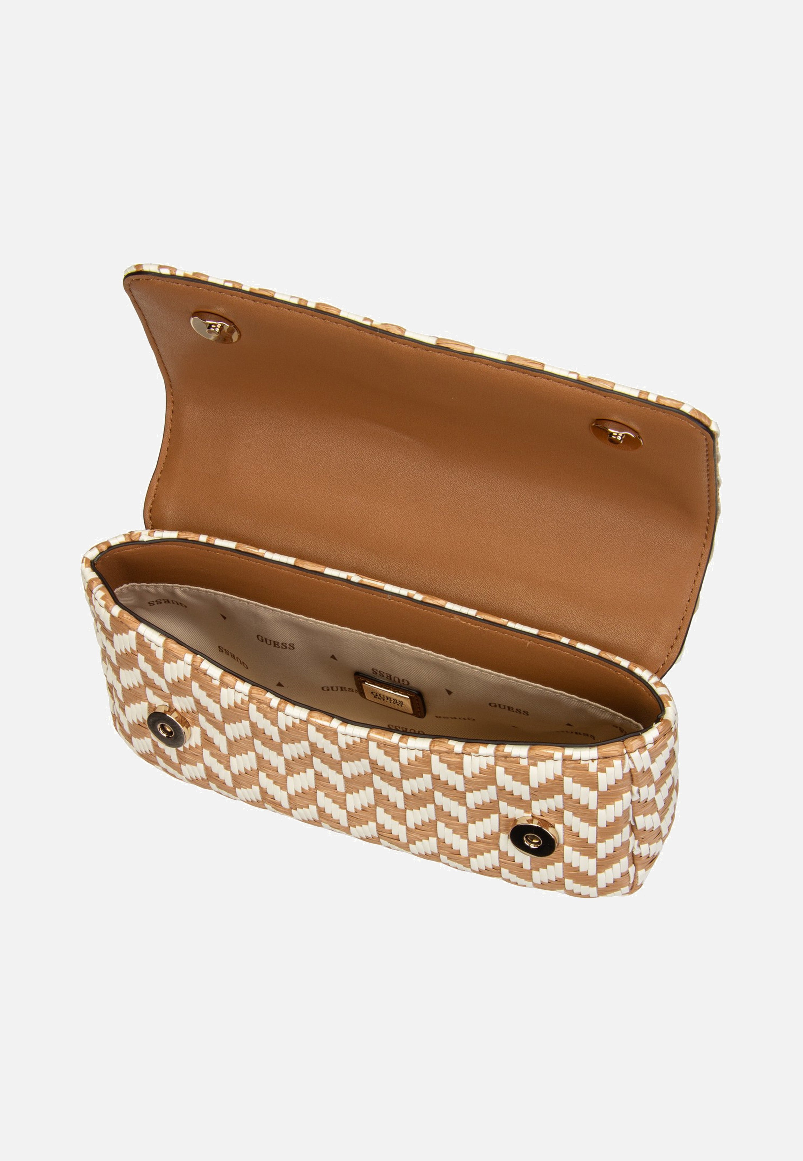 Guess Tessi Flap Shoulder Cognac Multi Schultertasche