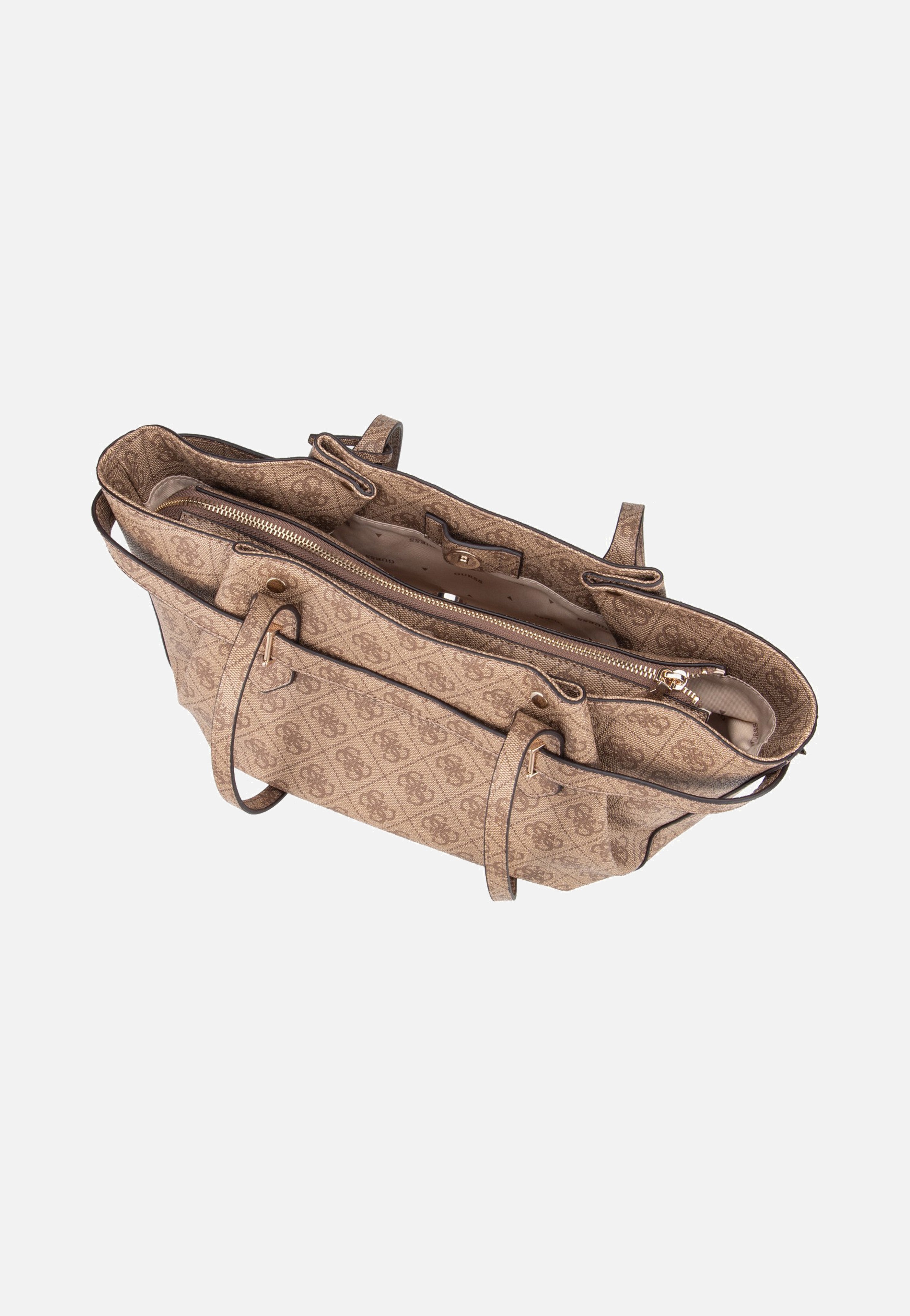 Guess Yesba Girlfriend Shoulder Latte Logo Satchel