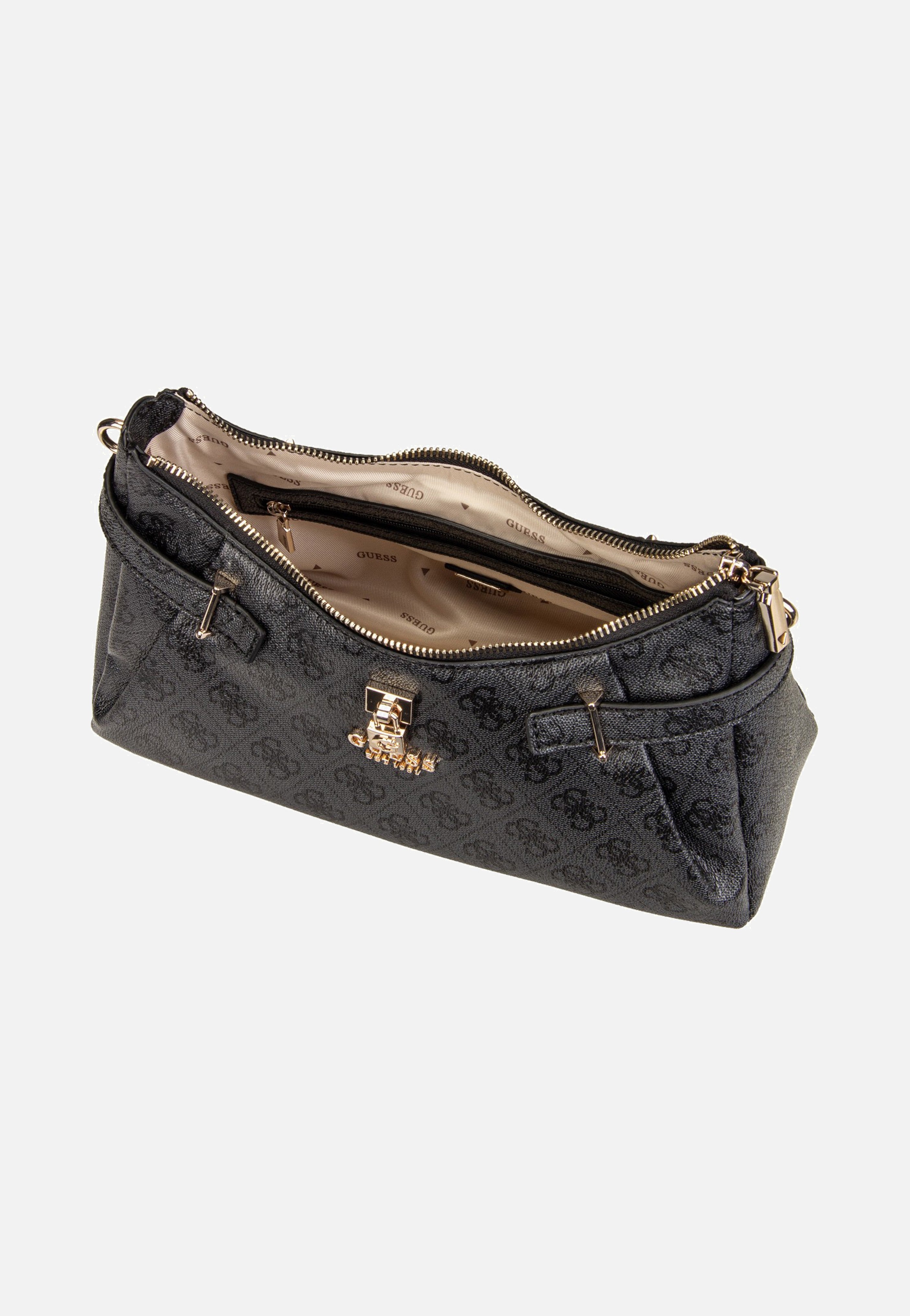 Guess Yesba Shoulder Bag Coal Logo Schultertasche