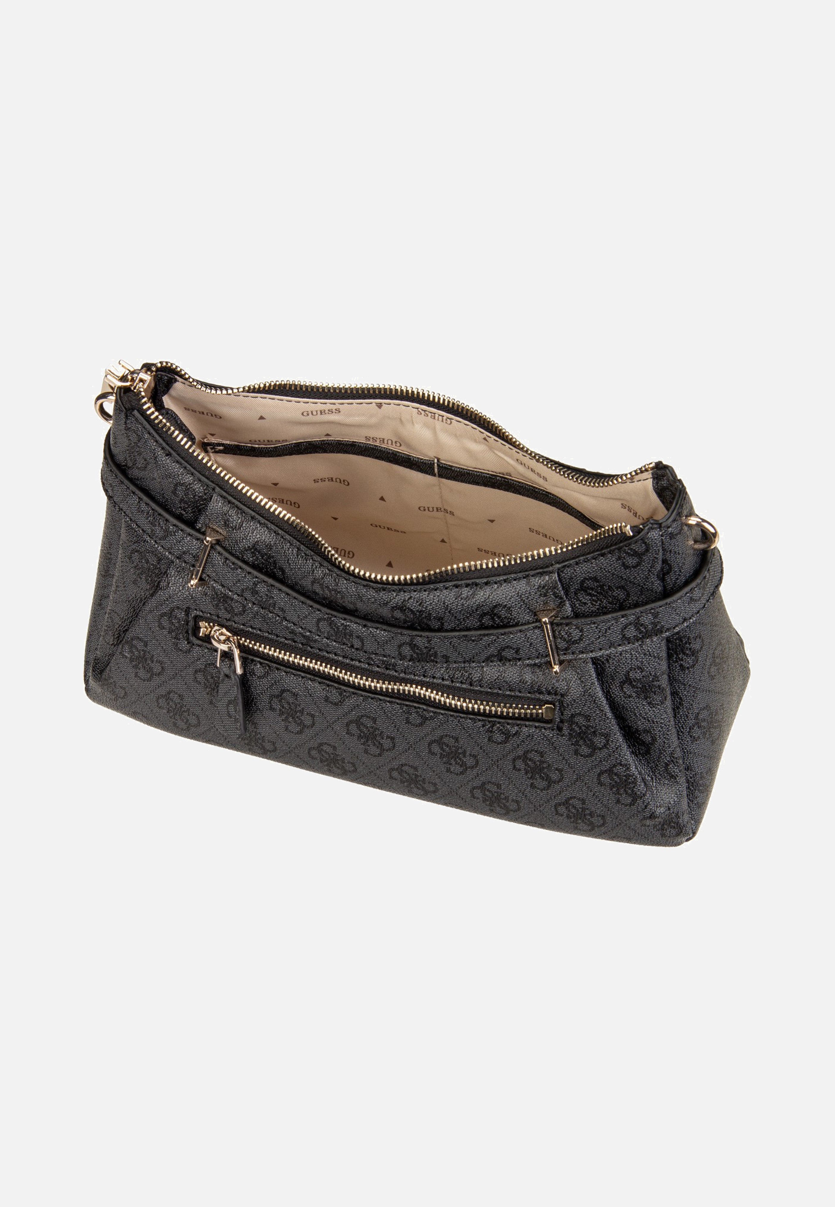 Guess Yesba Shoulder Bag Coal Logo Schultertasche