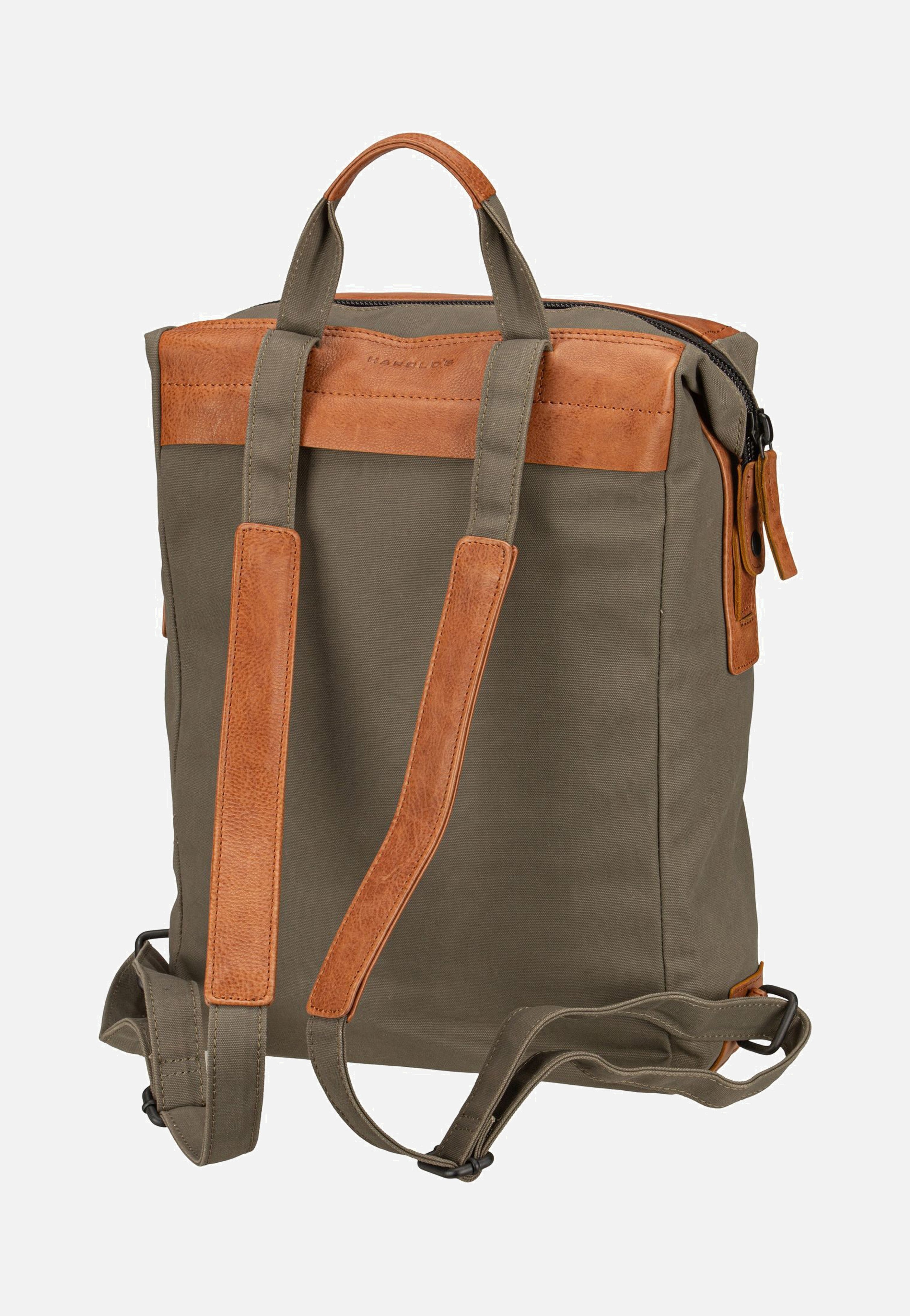 Harold's Wax 1 Khaki/Cognac Rucksack
