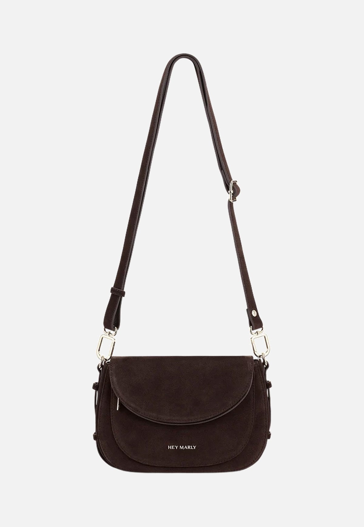 Hey Marly Big Sister Suede Coffee Crossbody Bag