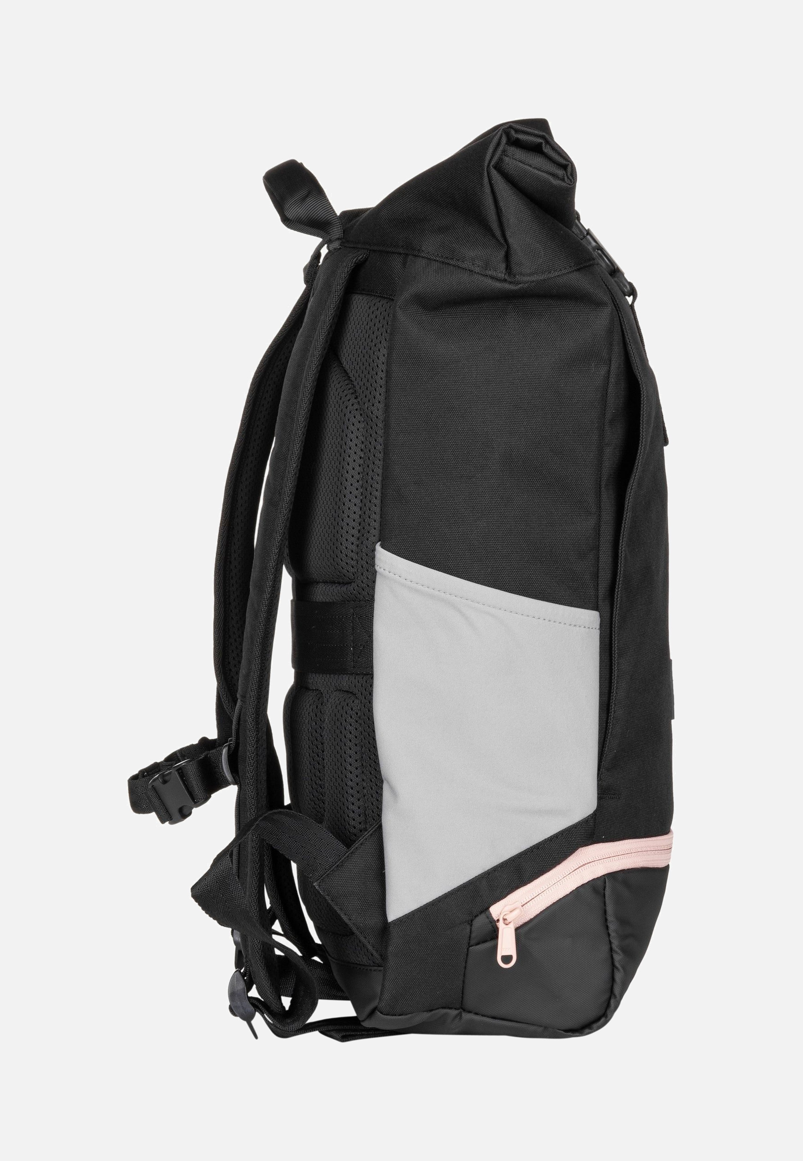 Johnny Urban Allen Medium Schwarz-Rosa Rolltop Rucksack