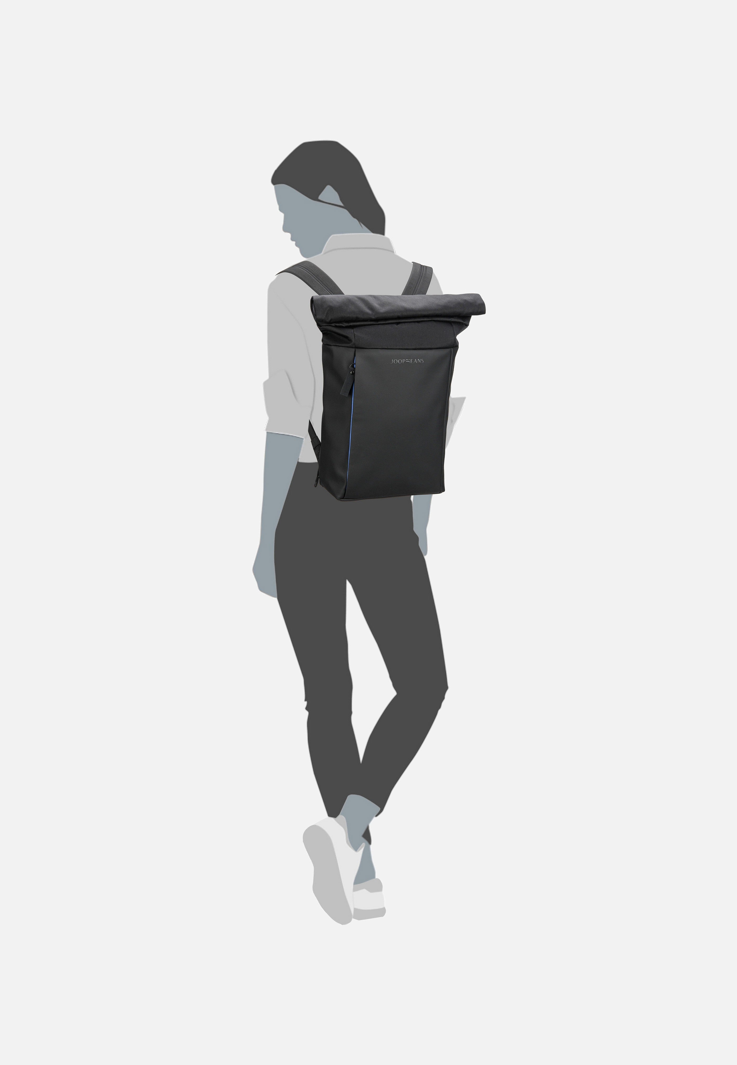 Joop Atessa Tino SVZ Black Rolltop Rucksack