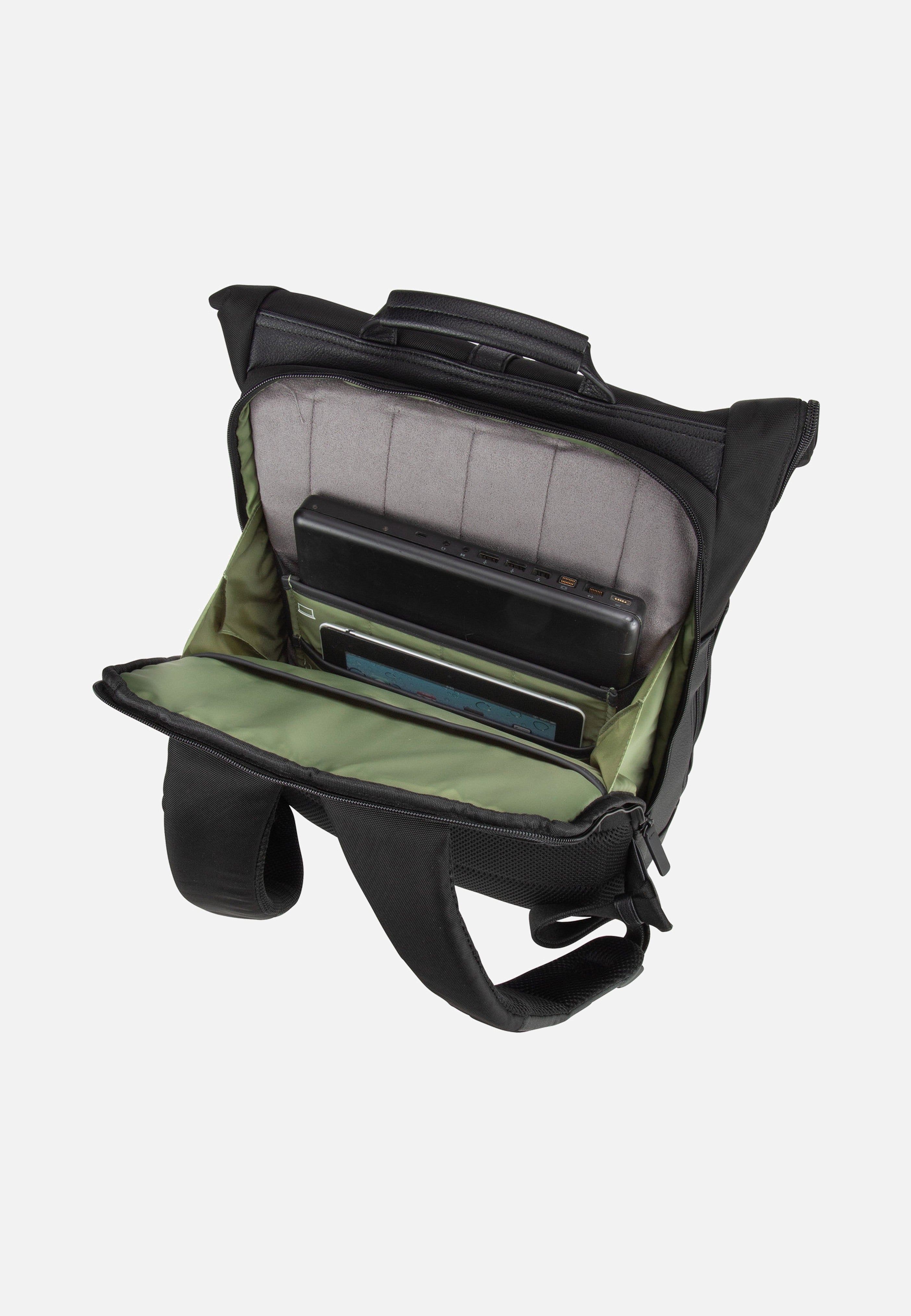 Jost Riga Courier Black Rolltop Rucksack