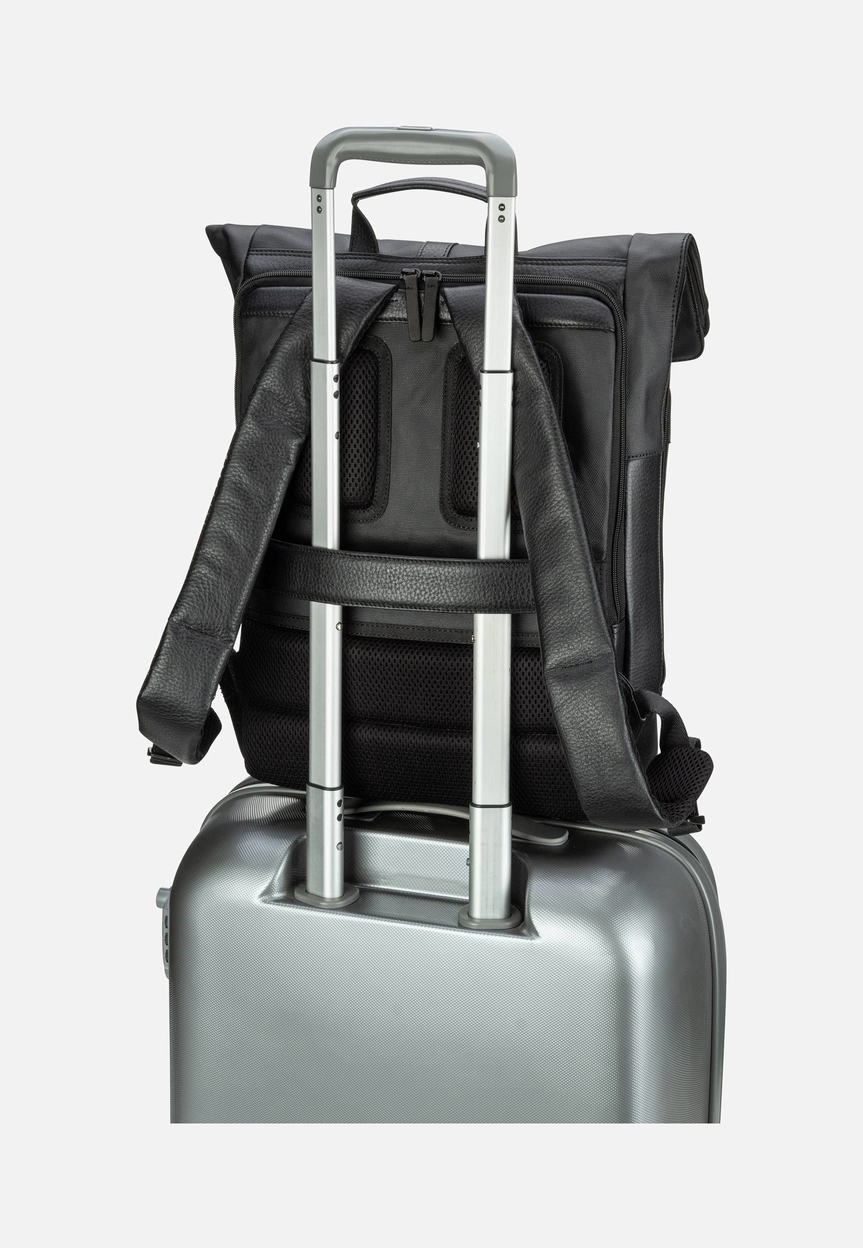 Jost Stockholm Courier Black Rolltop Rucksack