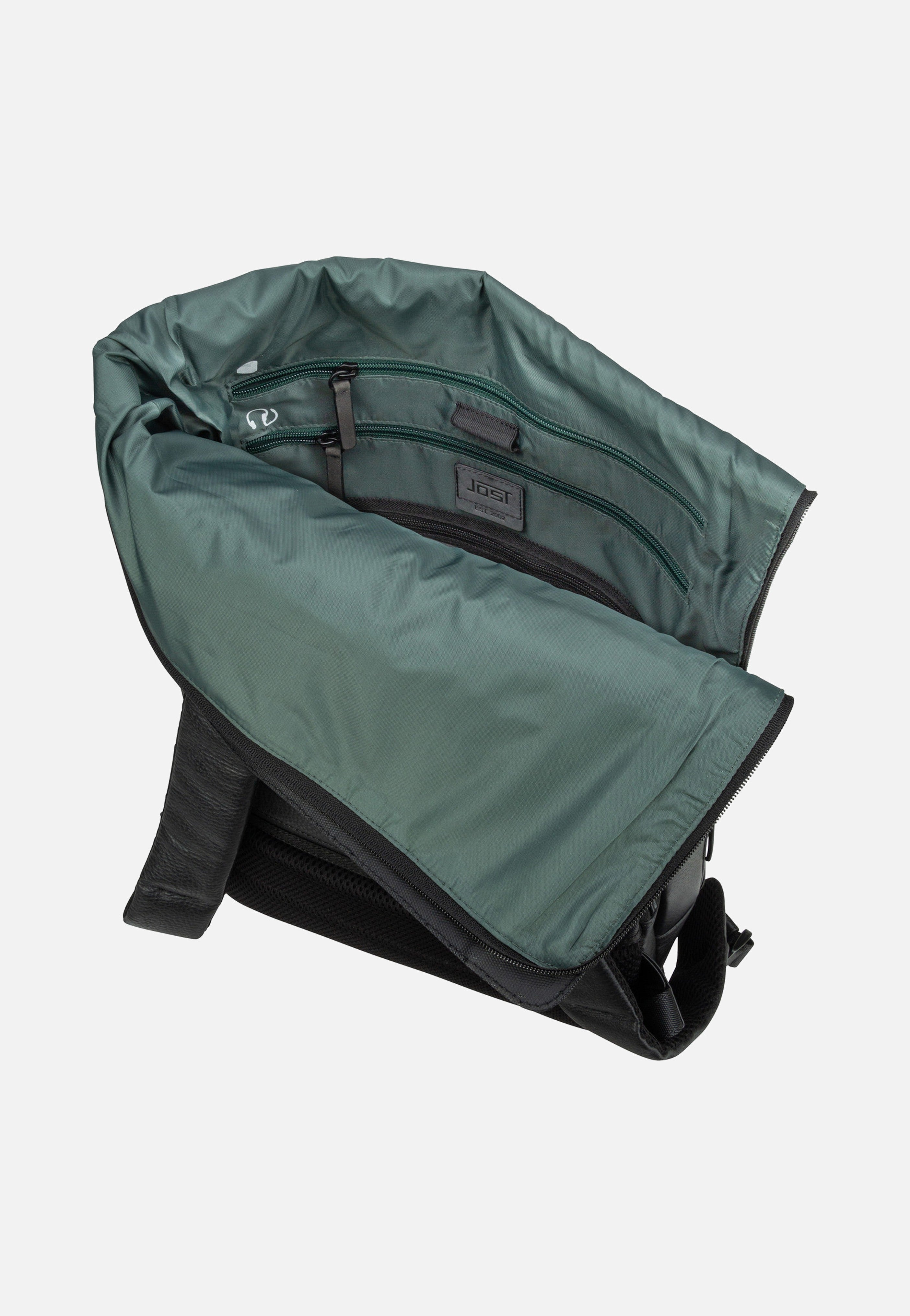 Jost Stockholm Courier Black Rolltop Rucksack