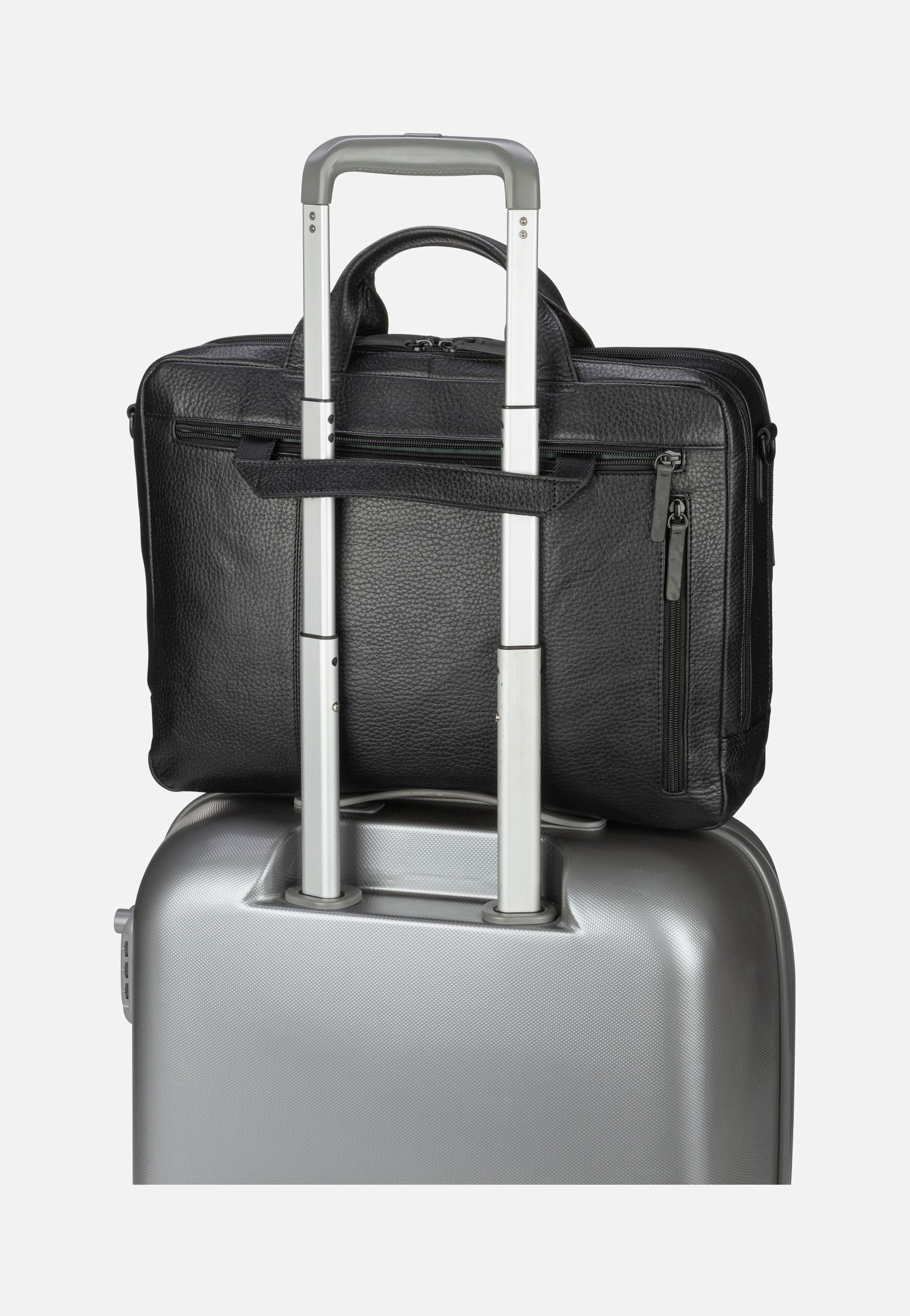 Jost Stockholm Business Bag L 2 Comp Black Aktentasche