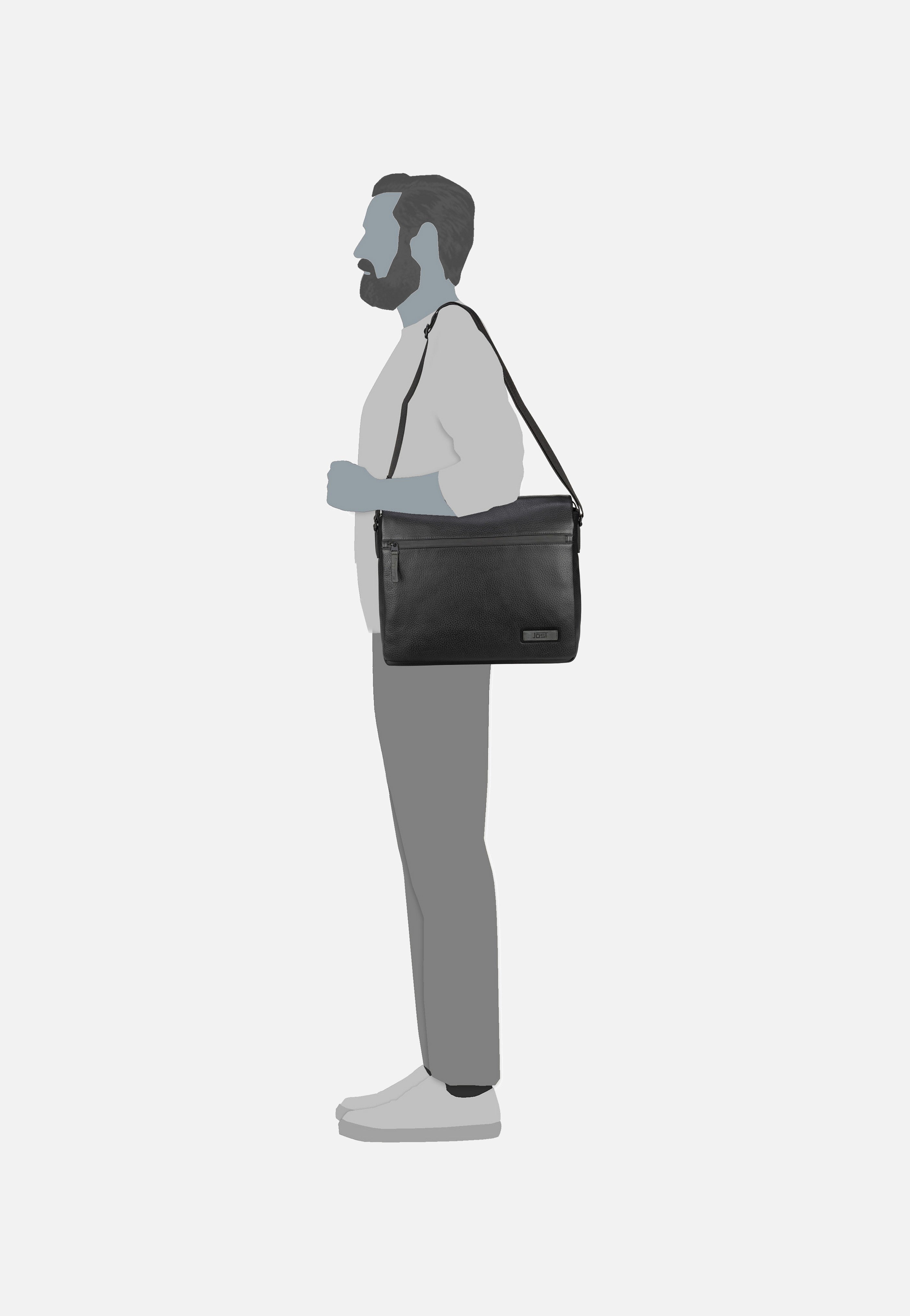 Jost Stockholm Flap L Black Messenger Bag