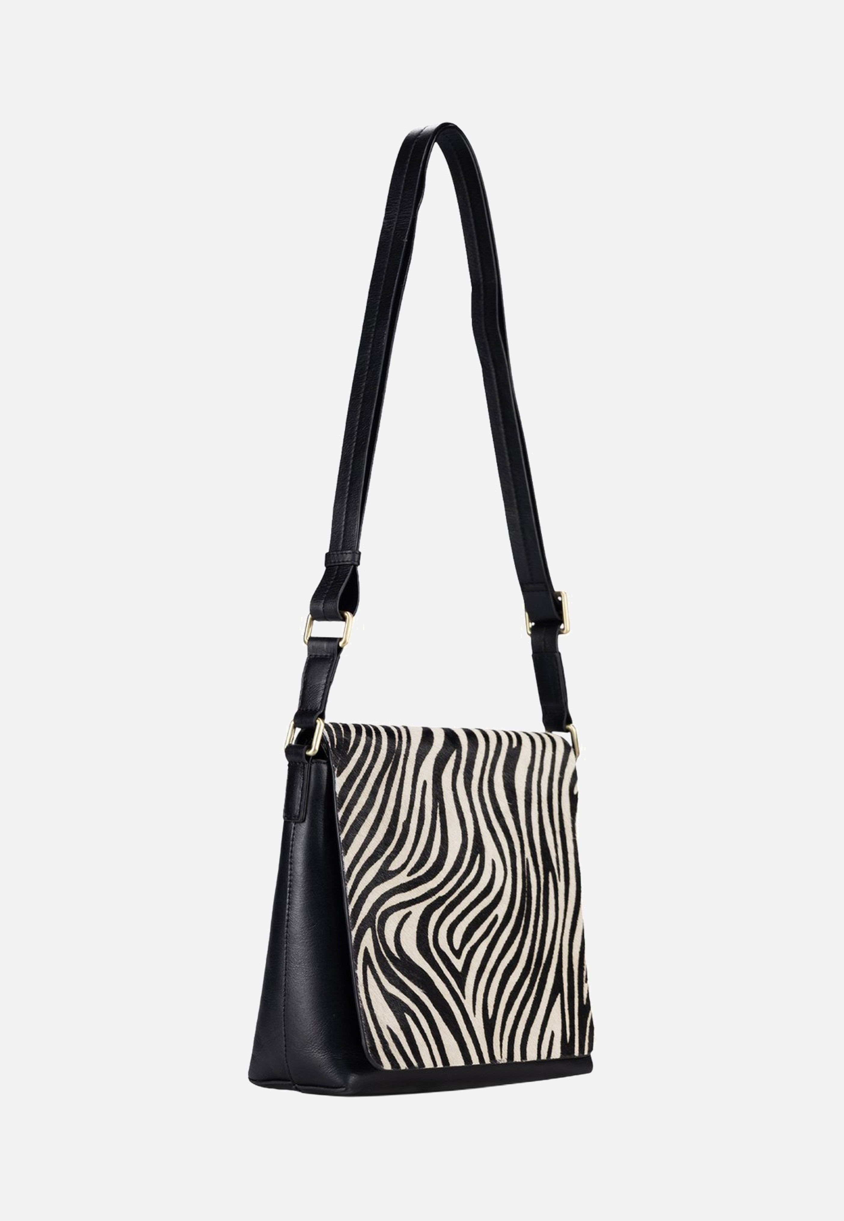 Jost Furry Zebra Shoulder Bag M 3115 Zebra Umhängetasche