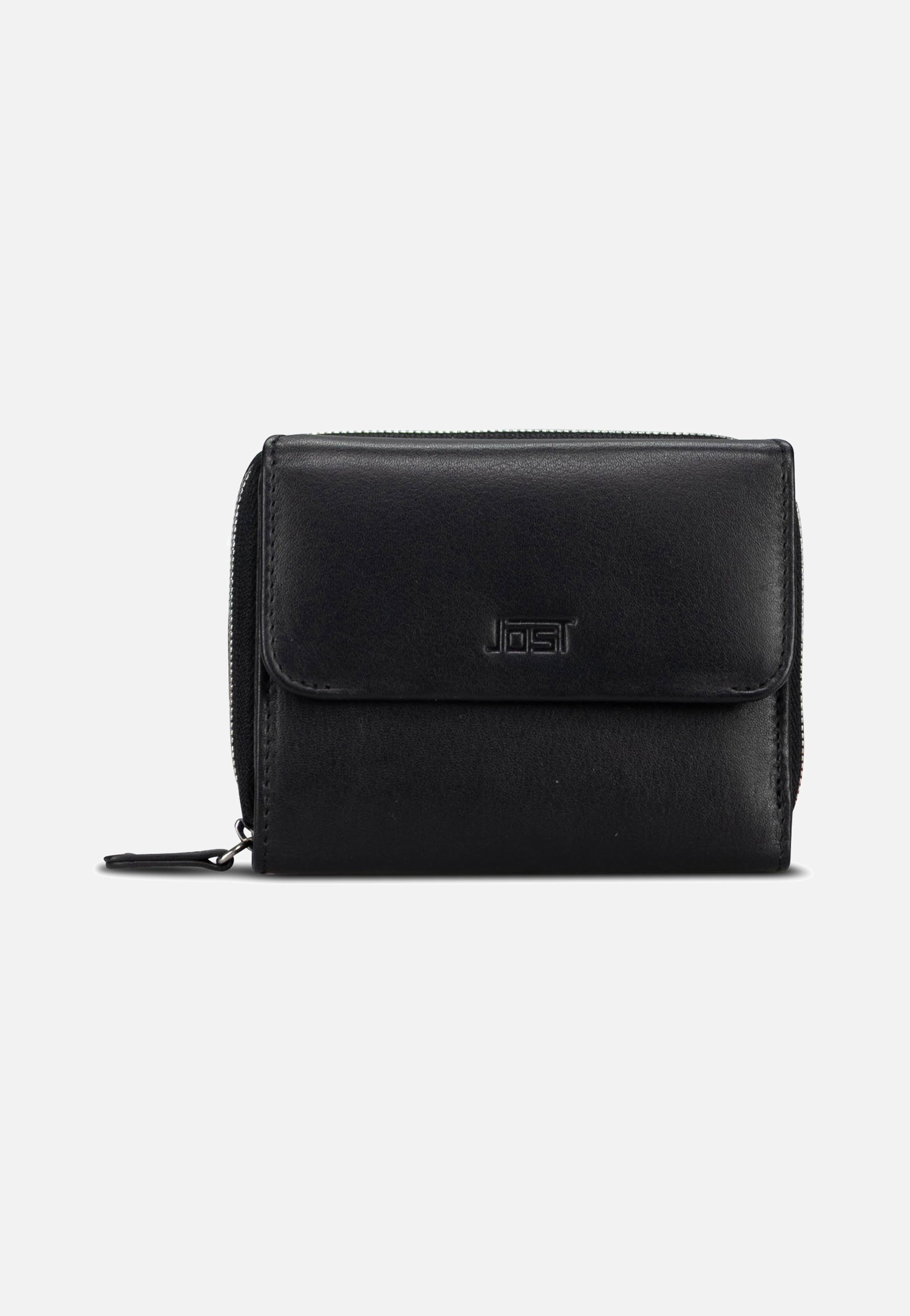 Jost Odense Zip 6332 Medium Black Portemonnaie