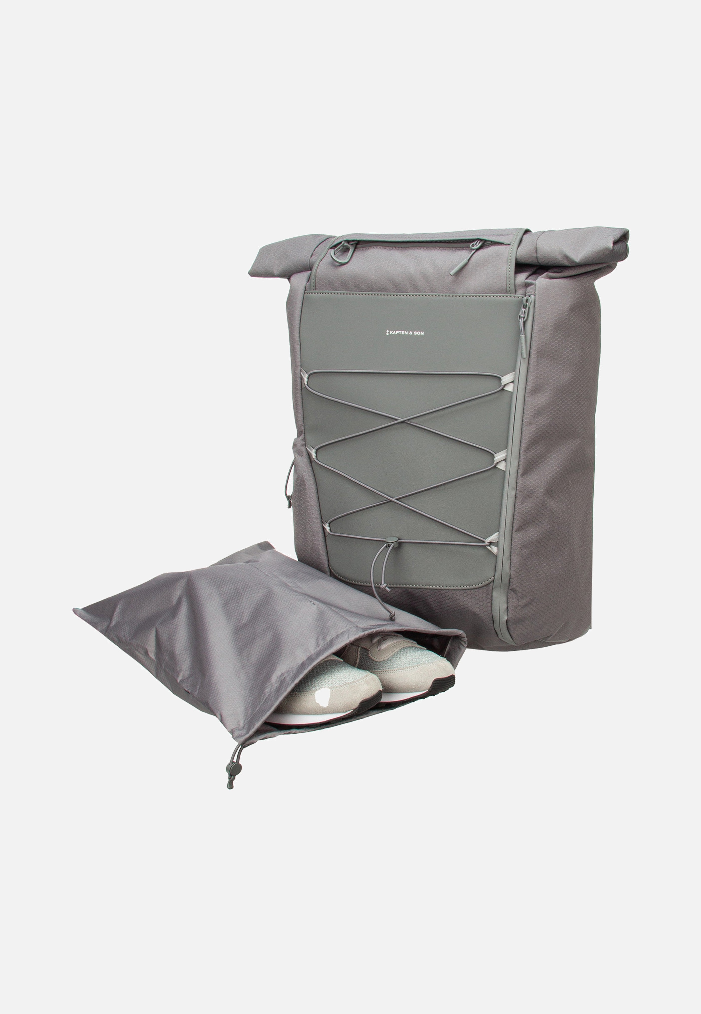 Kapten & Son Banff Stone Grey Rolltop Rucksack
