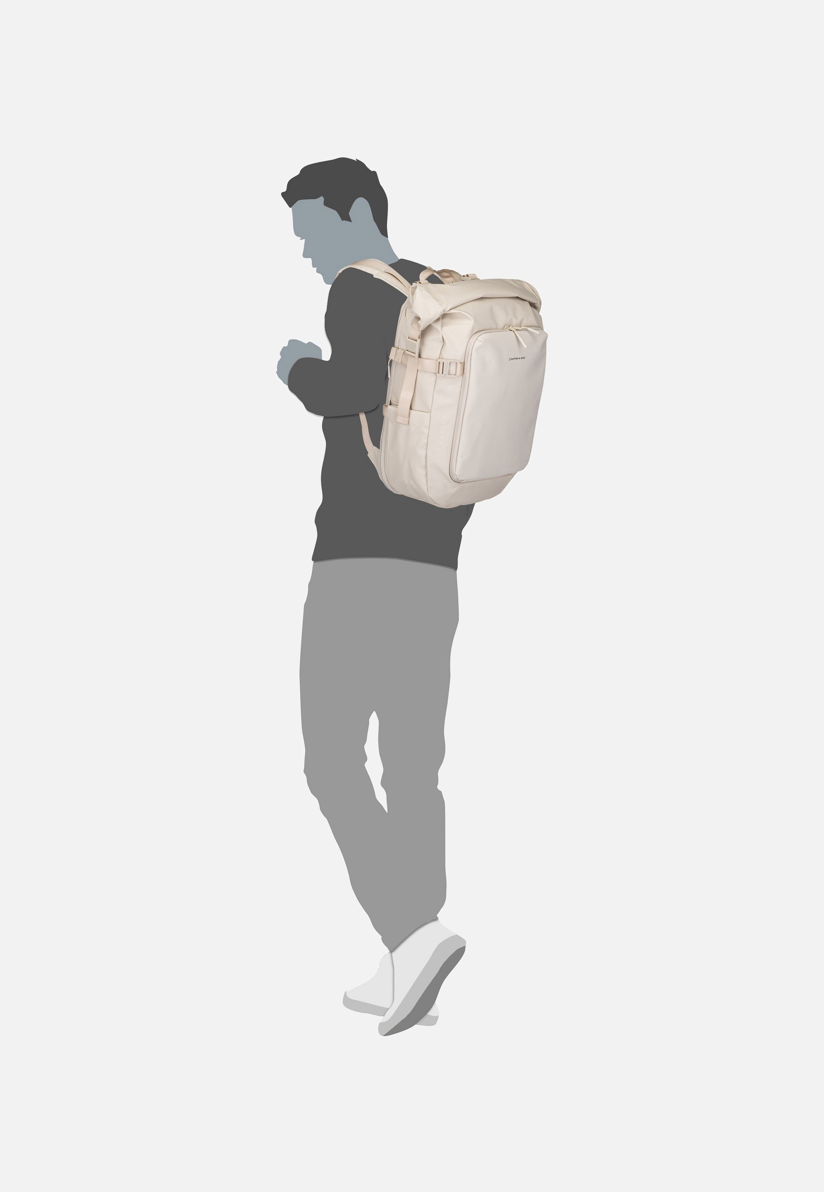 Kapten & Son Lisbon Pro Rolltop S Sandstone Rucksack