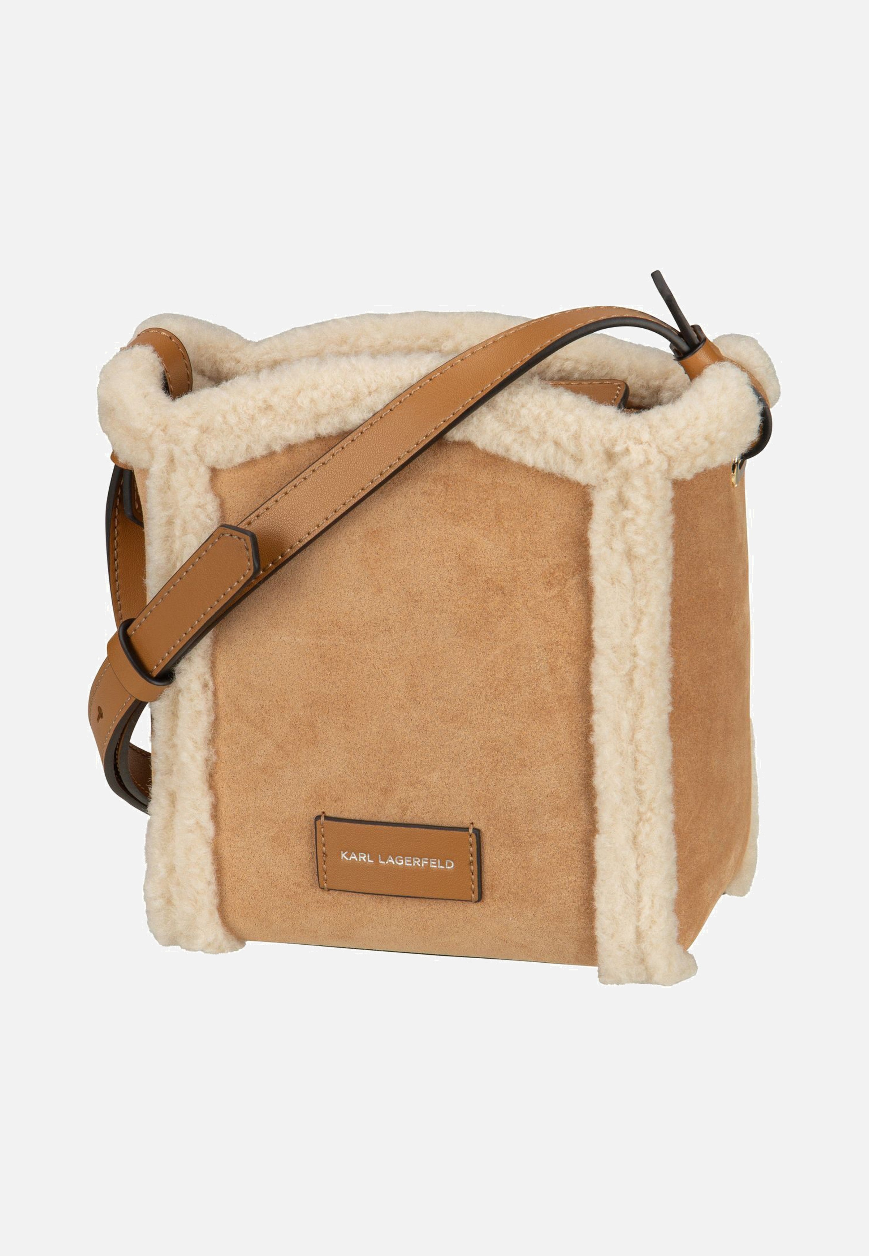 Karl Lagerfeld K/Circle SM Bucket Shearling Caramel Umhängetasche
