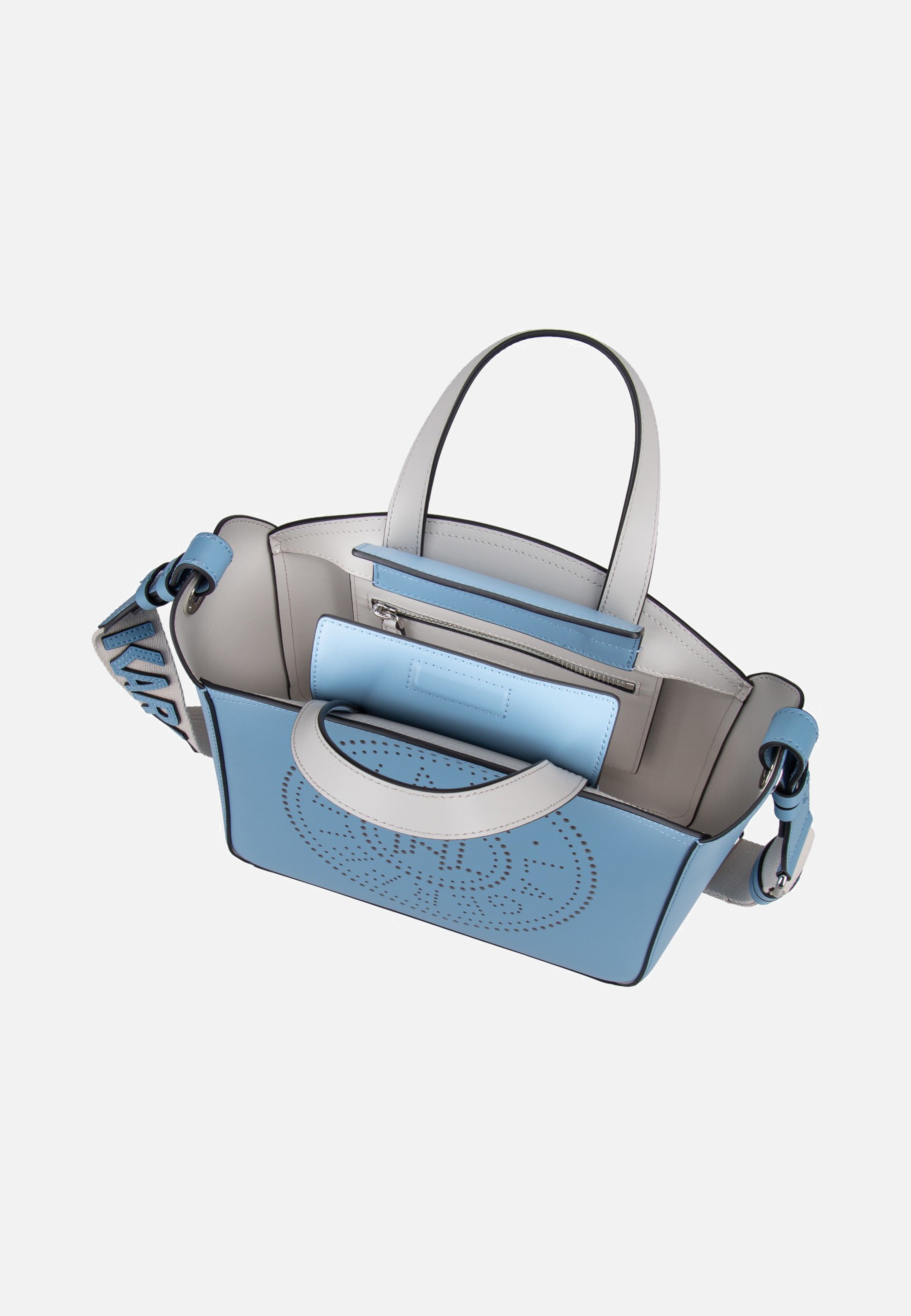 Karl Lagerfeld K/Circle SM Perforated Blue Bloom Tote Bag