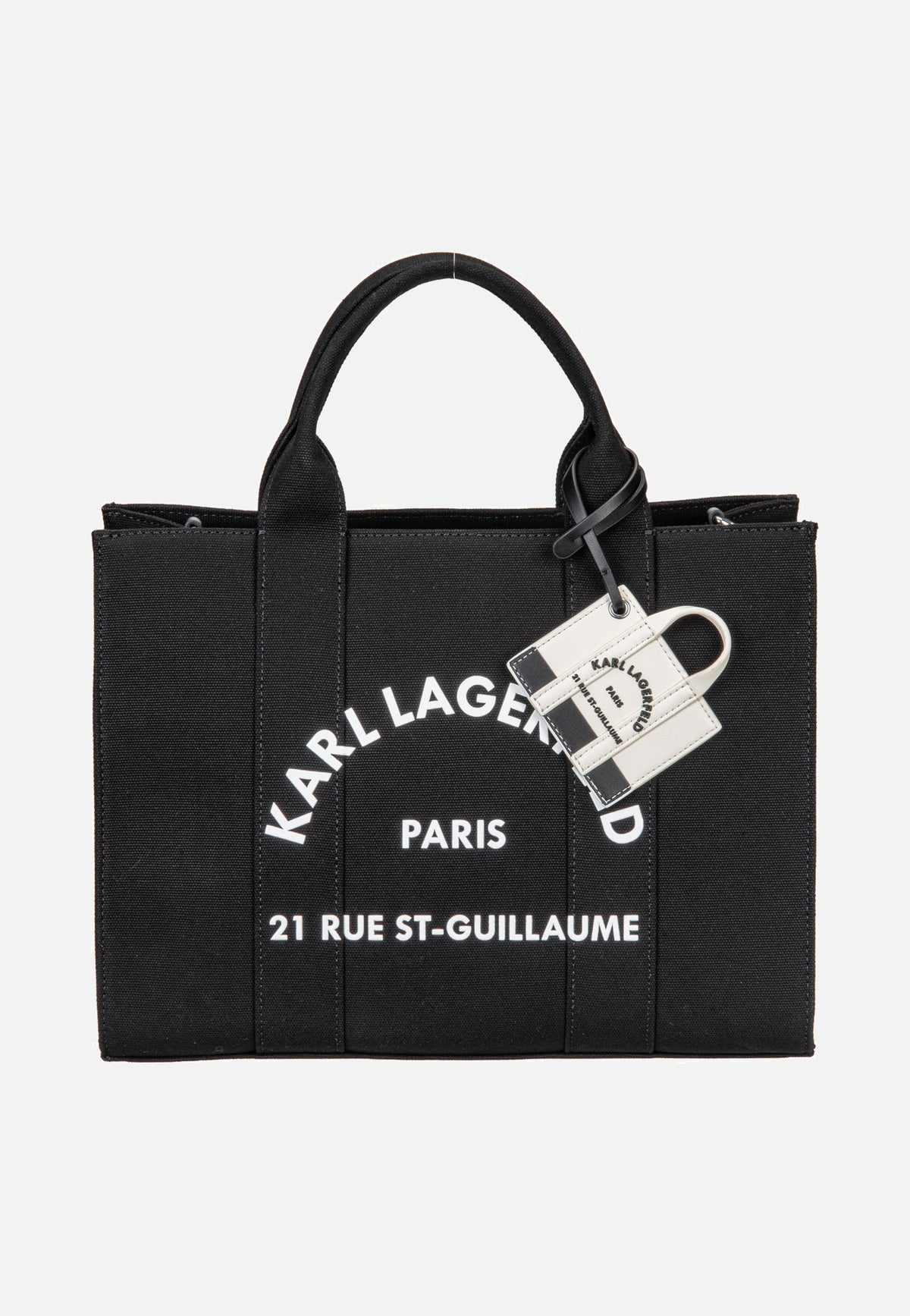 Karl Lagerfeld K/Rsg Square Medium Tote With Charm Black Tote Bag