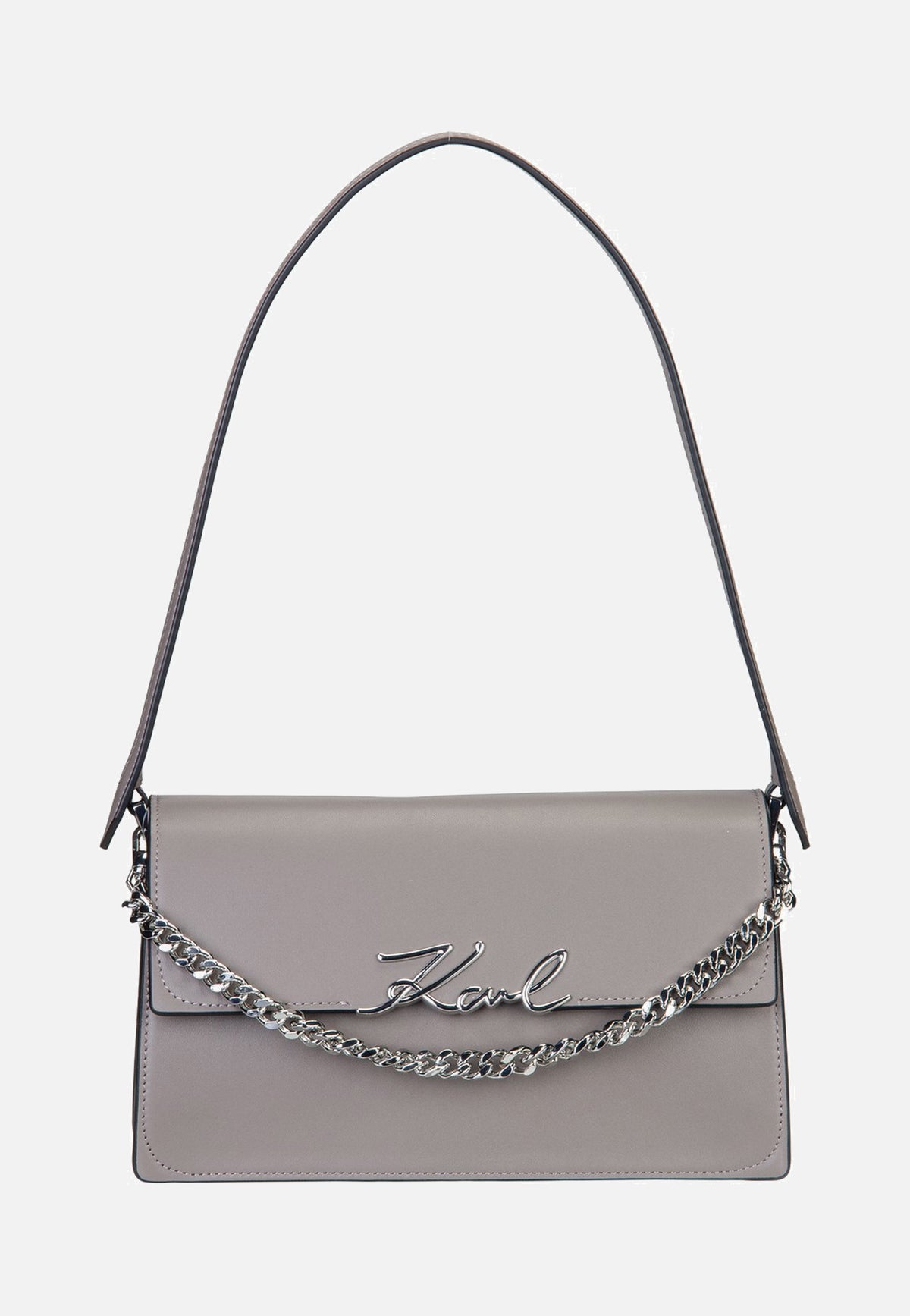 Karl Lagerfeld K/Signature Medium Flap Shb Ash Grey Abendtasche