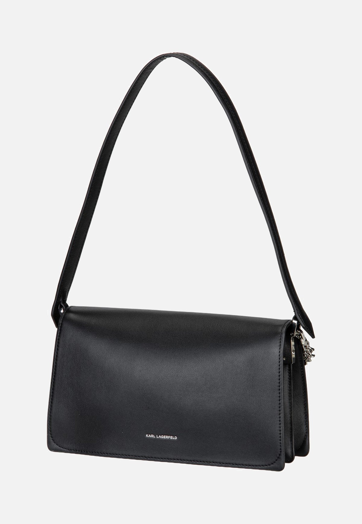 Karl Lagerfeld K/Signature Medium Flap Shb Black-Nickel Abendtasche