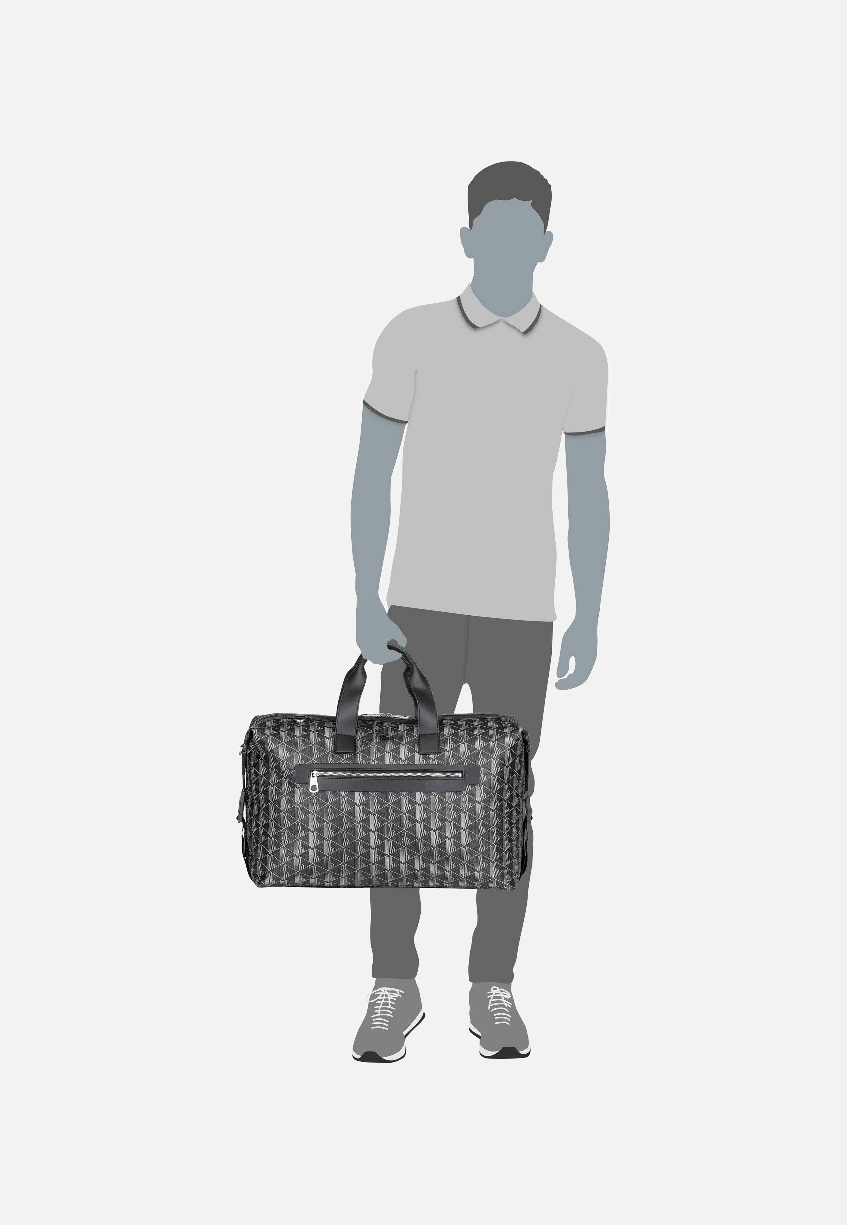Lacoste The Blend Duffle Monogram Noir Gris Weekender