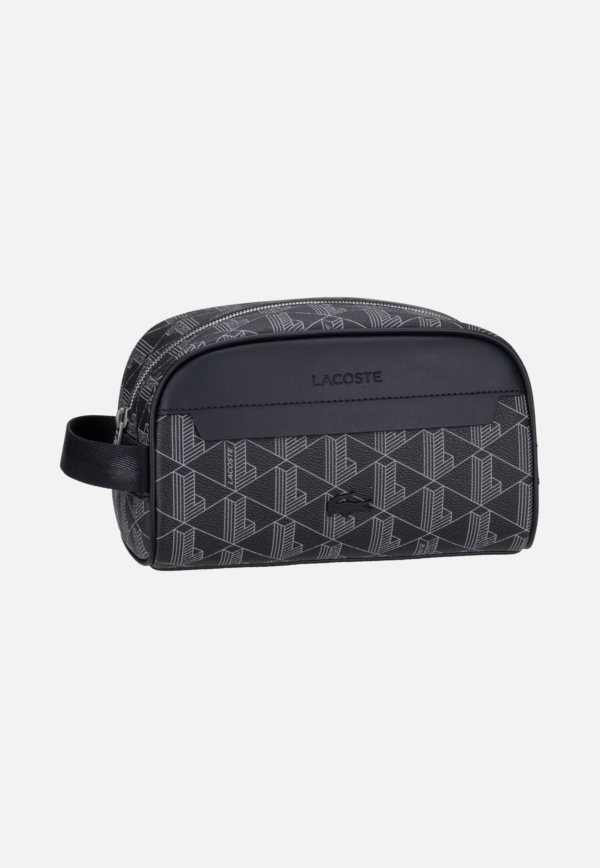 Lacoste The Blend Toilet Kit 4582 Monogram Noir Gris Toiletry Bag