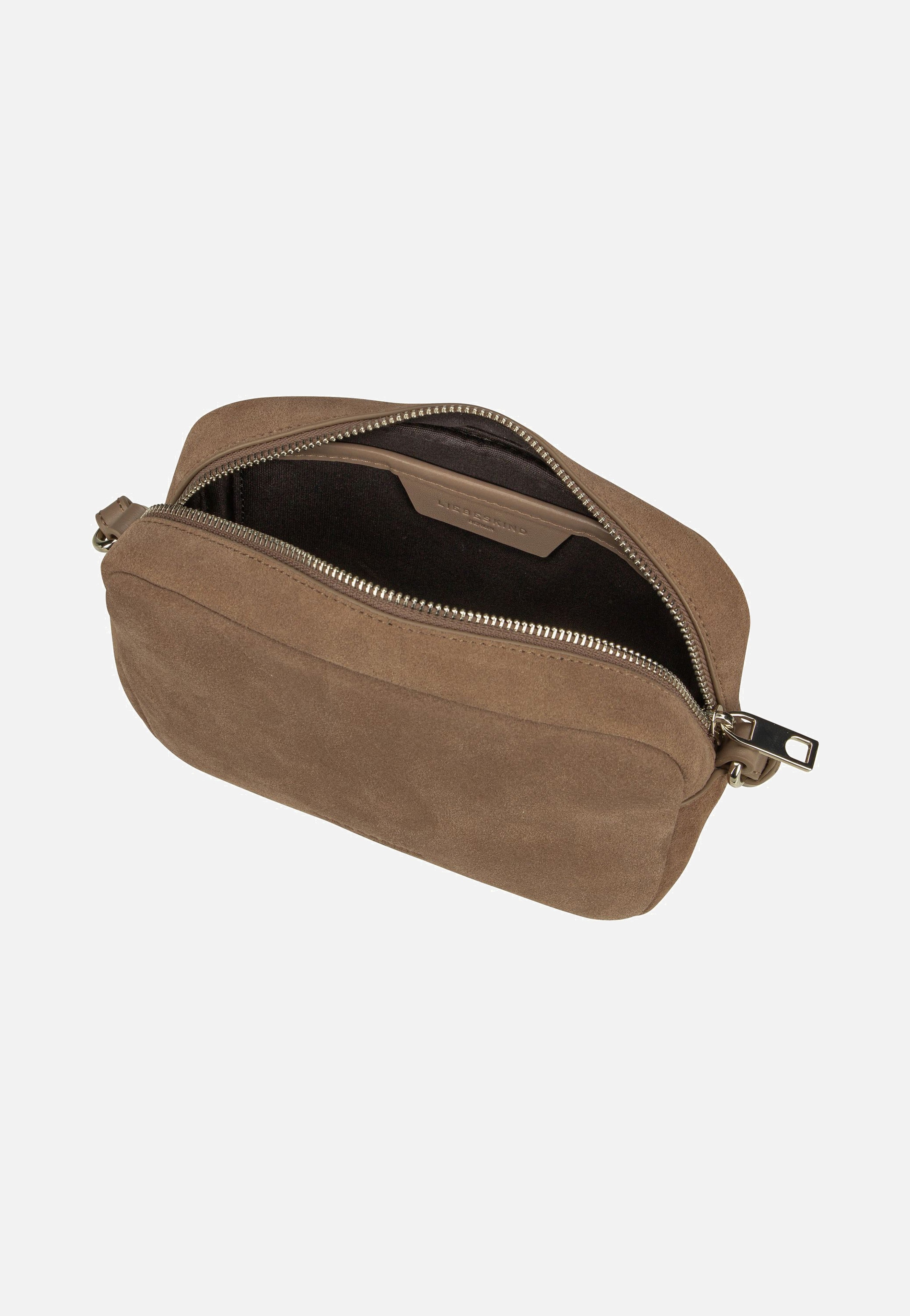 Liebeskind Berlin Ella Camera S Suede Neutral Gray Crossbody Bag