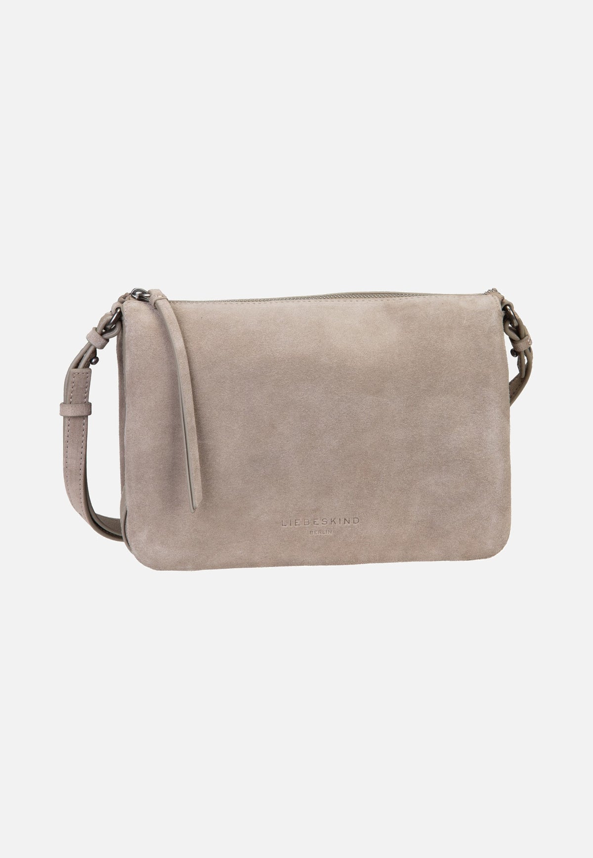 Liebeskind Berlin Nina M Hydro Suede Neutral Grey Crossbody Bag