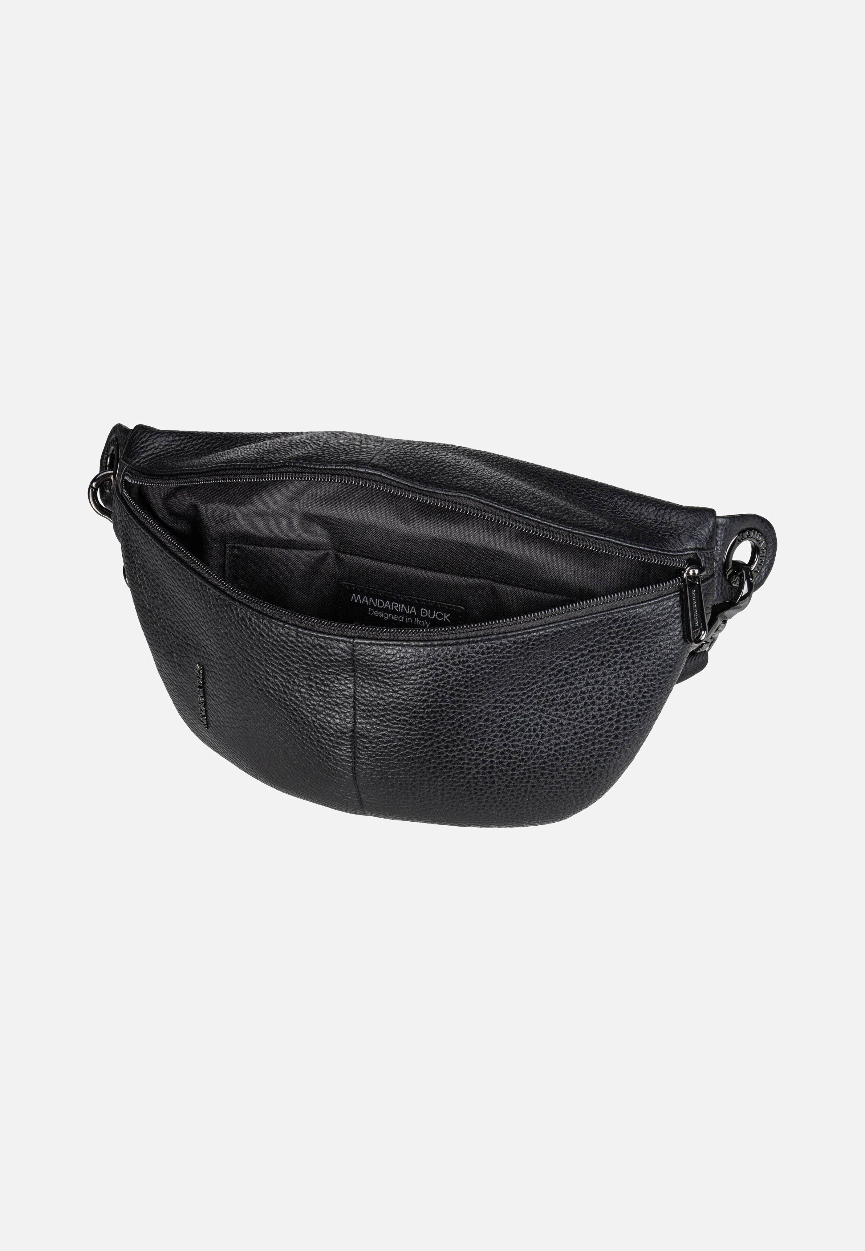 Mandarina Duck Mellow Leather Bum Bag FZT73 Nero Bauchtasche