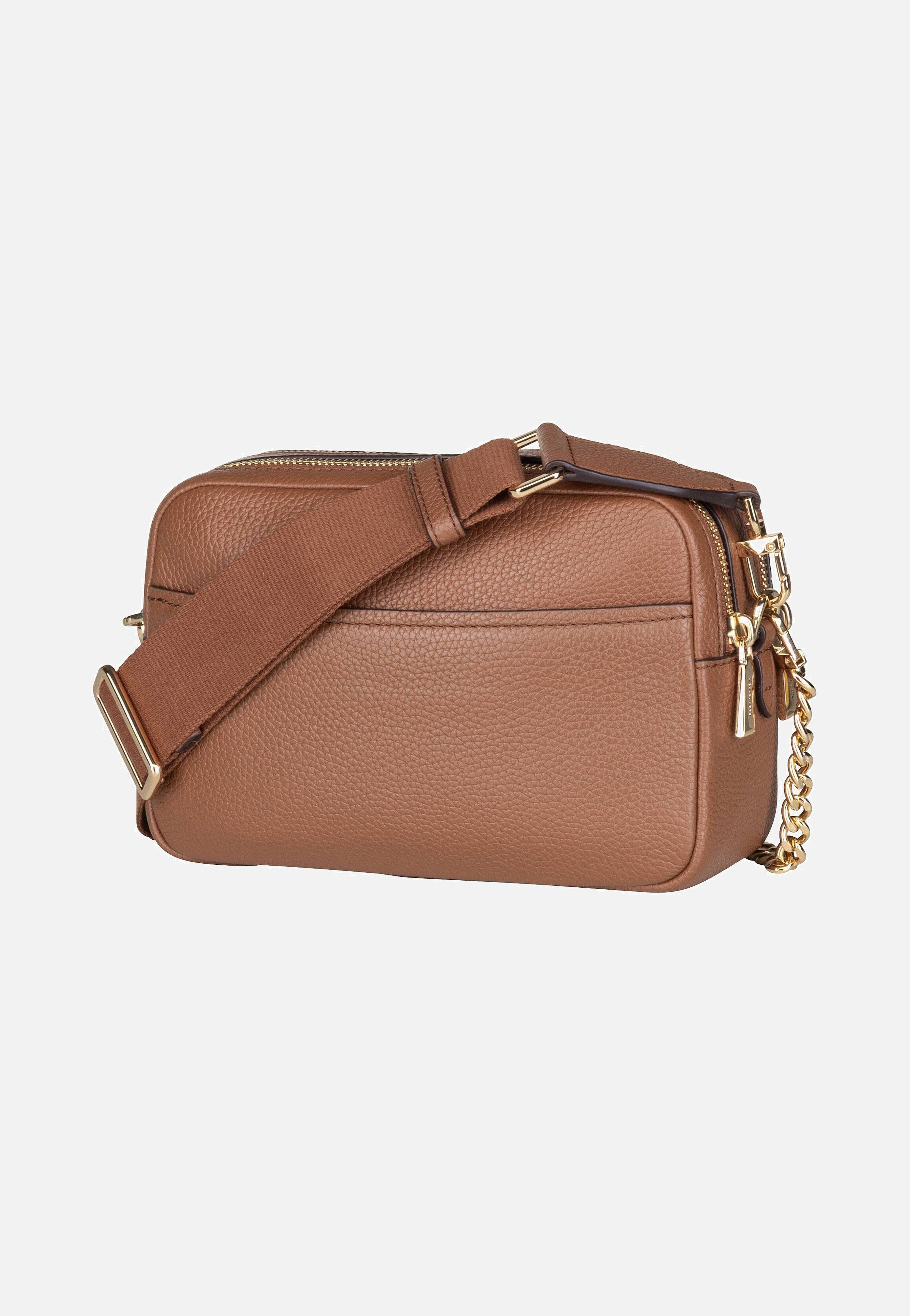 Michael Kors Bryant Medium Double Zip Chain Camera Pebble Luggage Umhängetasche