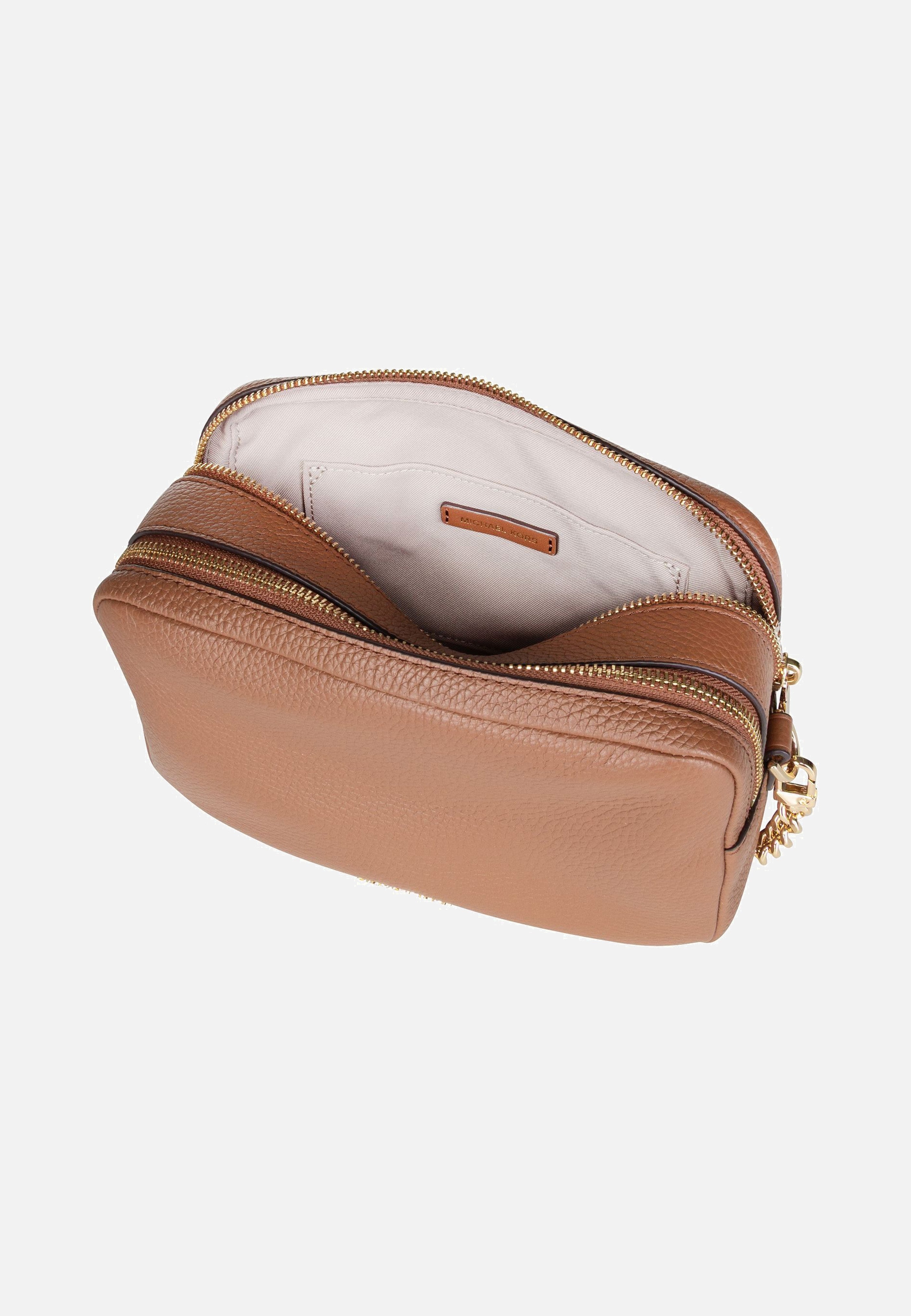 Michael Kors Bryant Medium Double Zip Chain Camera Pebble Luggage Umhängetasche