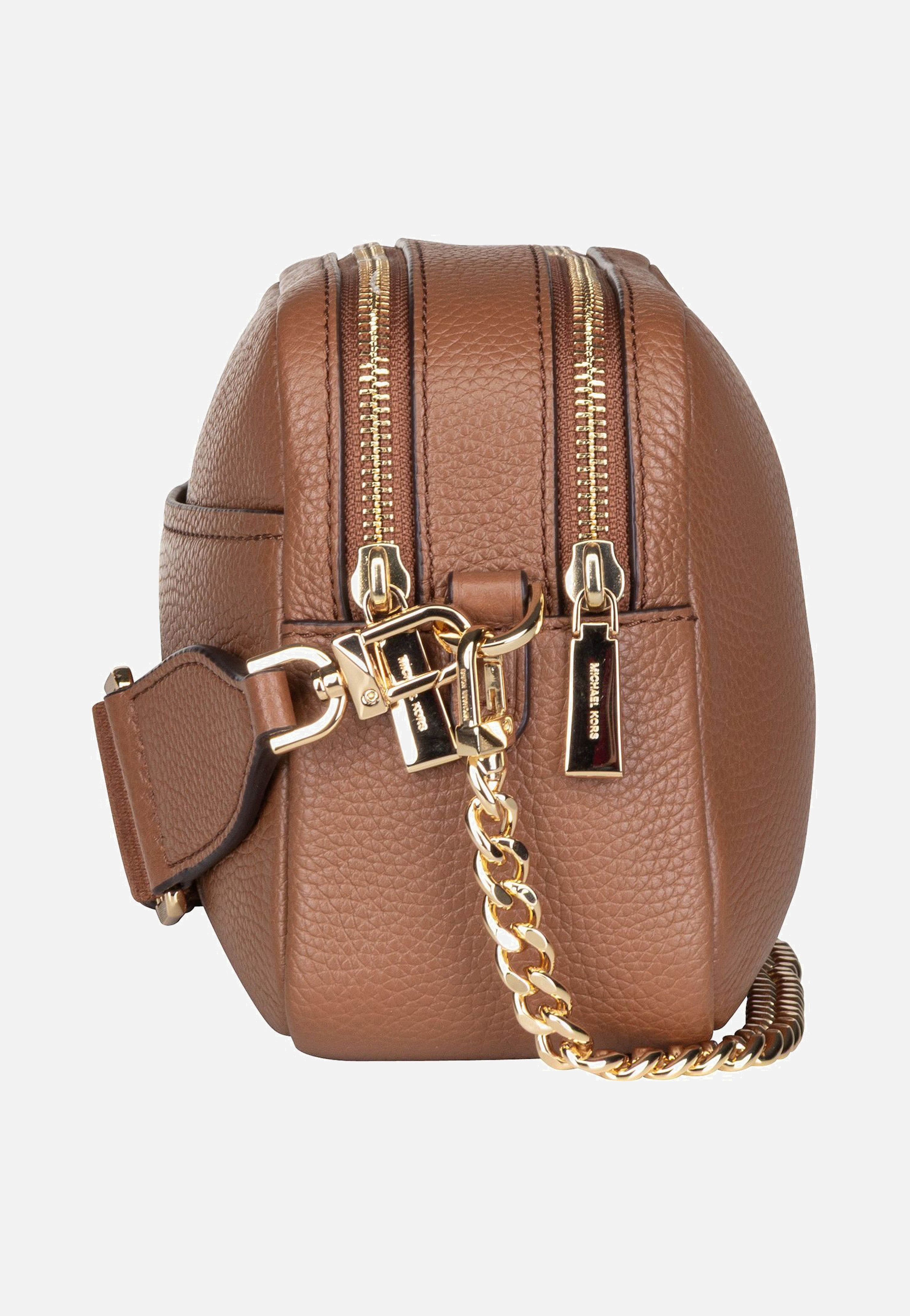 Michael Kors Bryant Medium Double Zip Chain Camera Pebble Luggage Umhängetasche