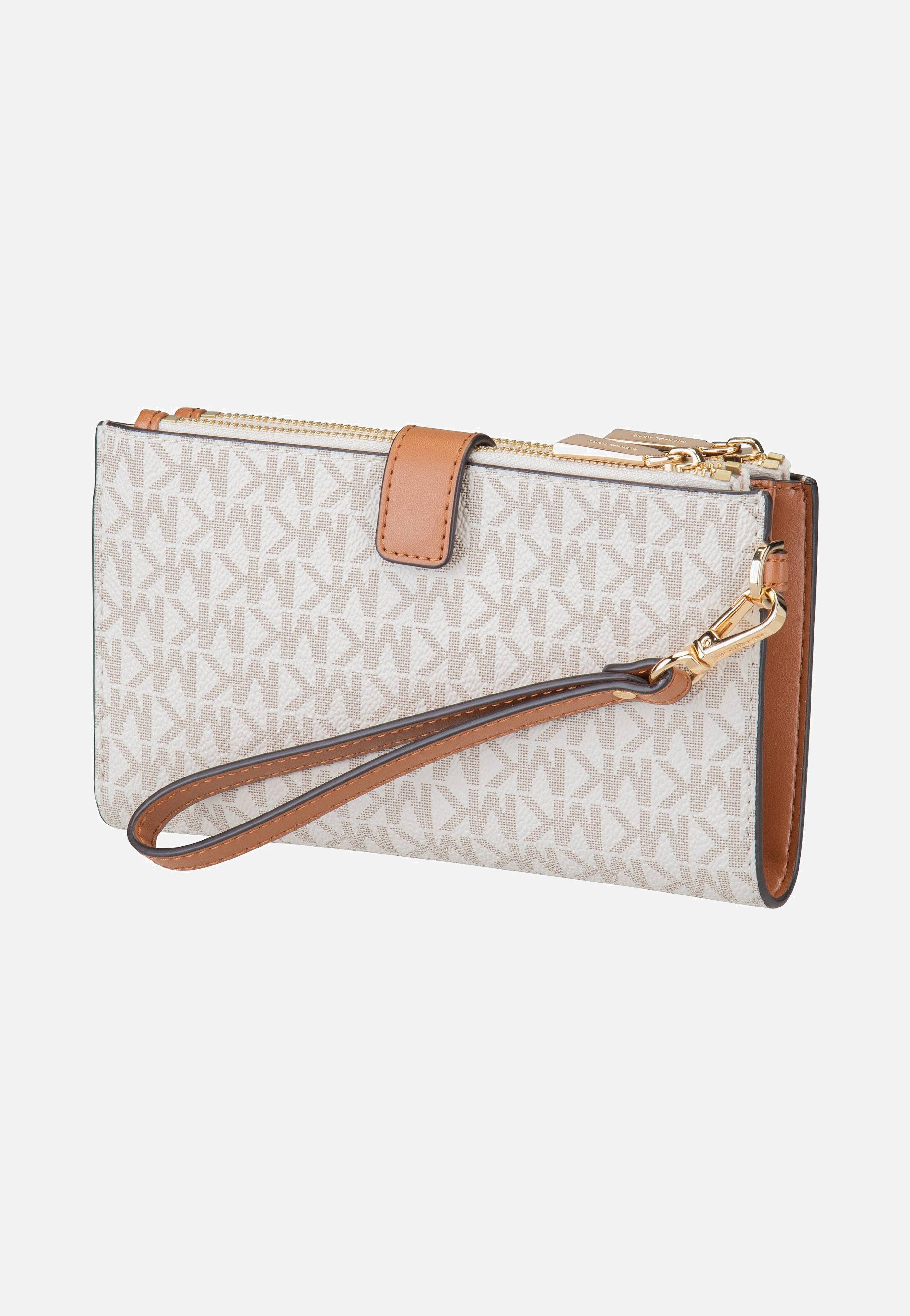 Michael Kors Jet Set Double Zip MK SIG Vanilla Clutch