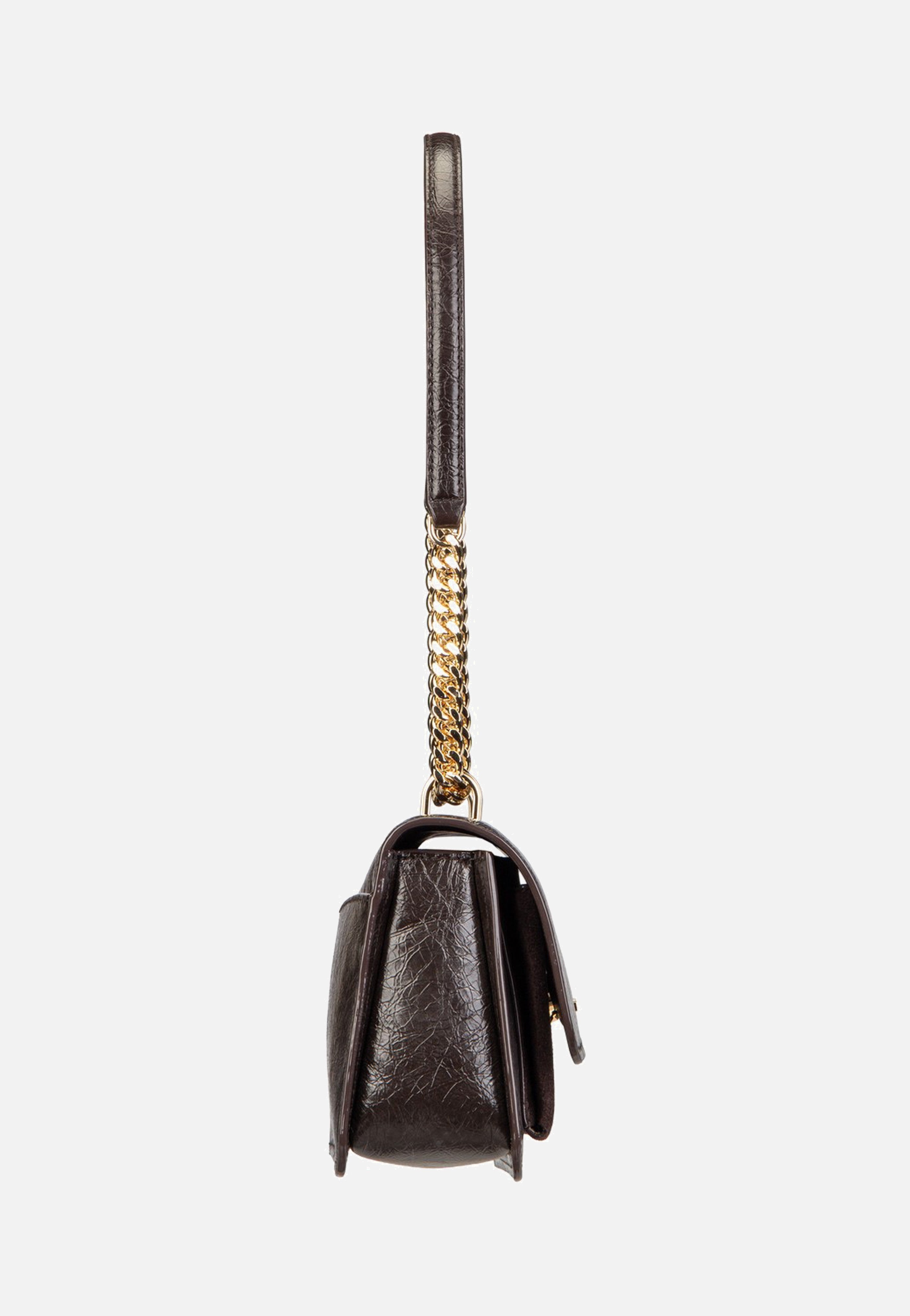 Michael Kors Claire LG Shoulder Crash Chocolate Evening Bag